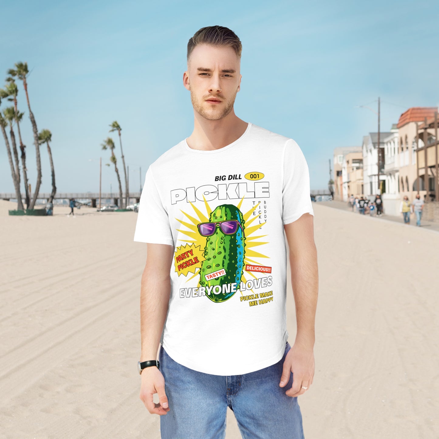 Men's Funny Pickle Graphic Tee - Big Dill Everyone Loves, Cool Humor Shirt
