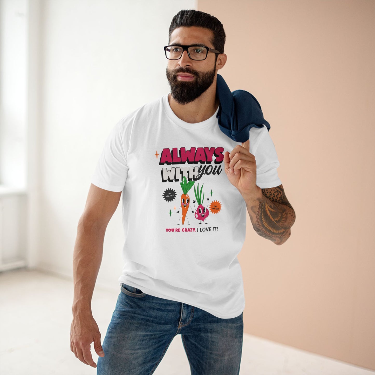 Men's Staple T-shirt - Vegetable Party Graphic Tee for Casual Style