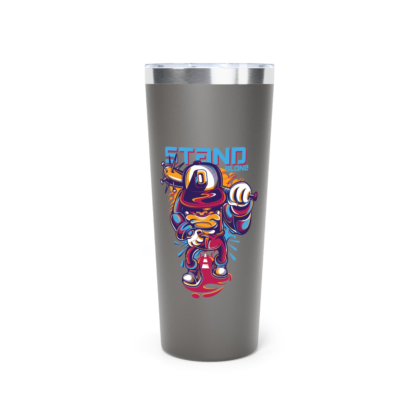 Stand Alone Copper Vacuum Insulated Tumbler - 22oz Fun Travel Mug