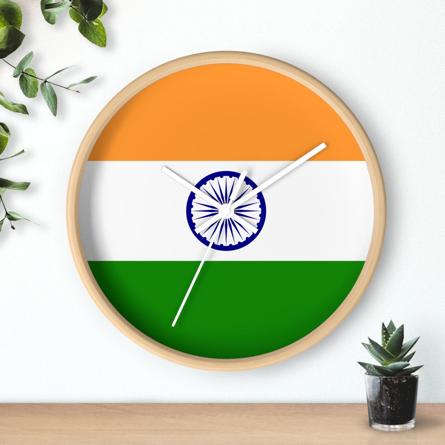 Indian Flag Wall Clock - Vibrant Home Decor for Patriotism and Celebrations