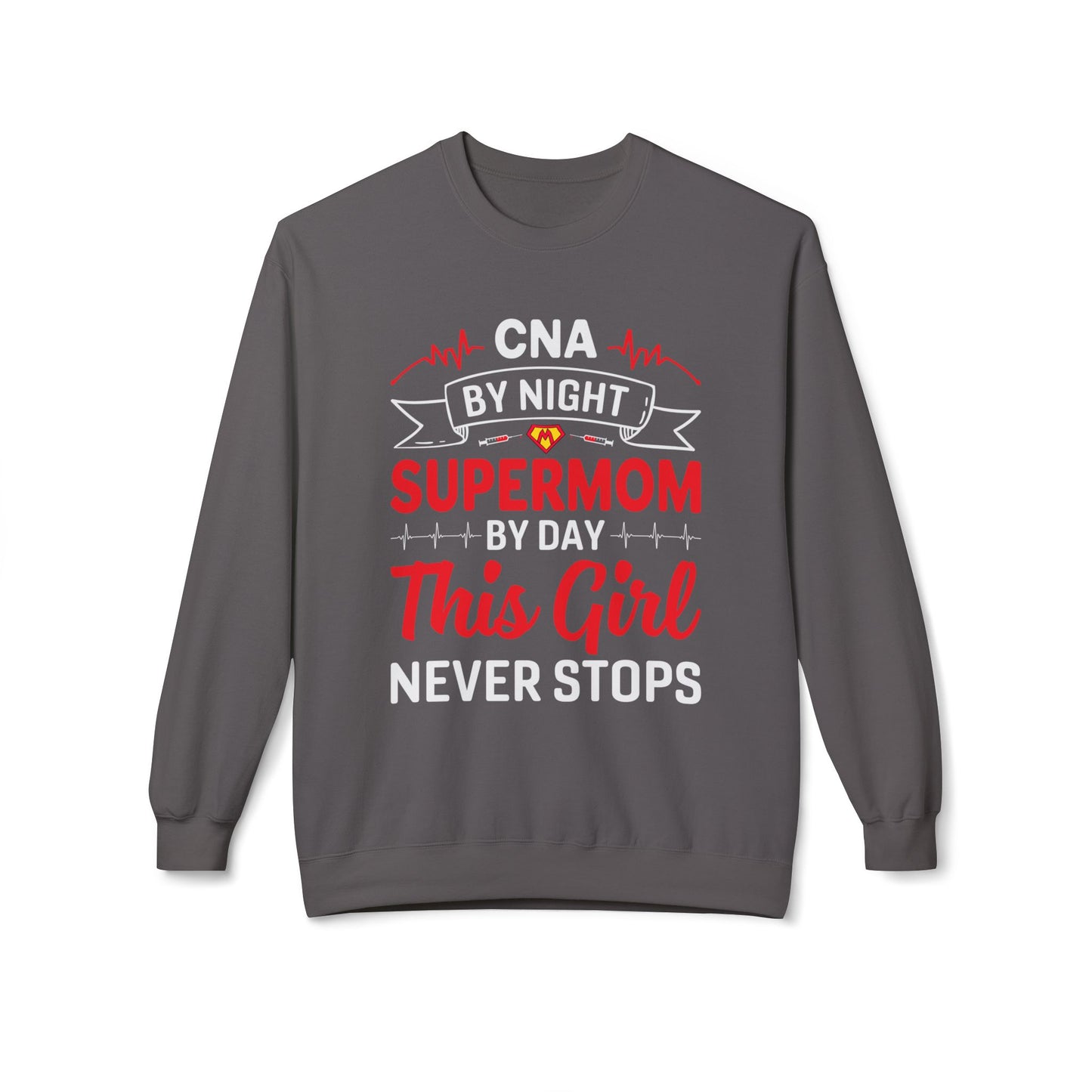 Women's Fleece Sweatshirt – Supermom Nurse Graphic for Proud Moms