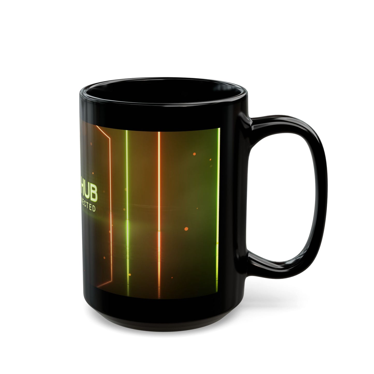 Game Hub Black Coffee Mug 11oz & 15oz – Perfect for Gaming Enthusiasts