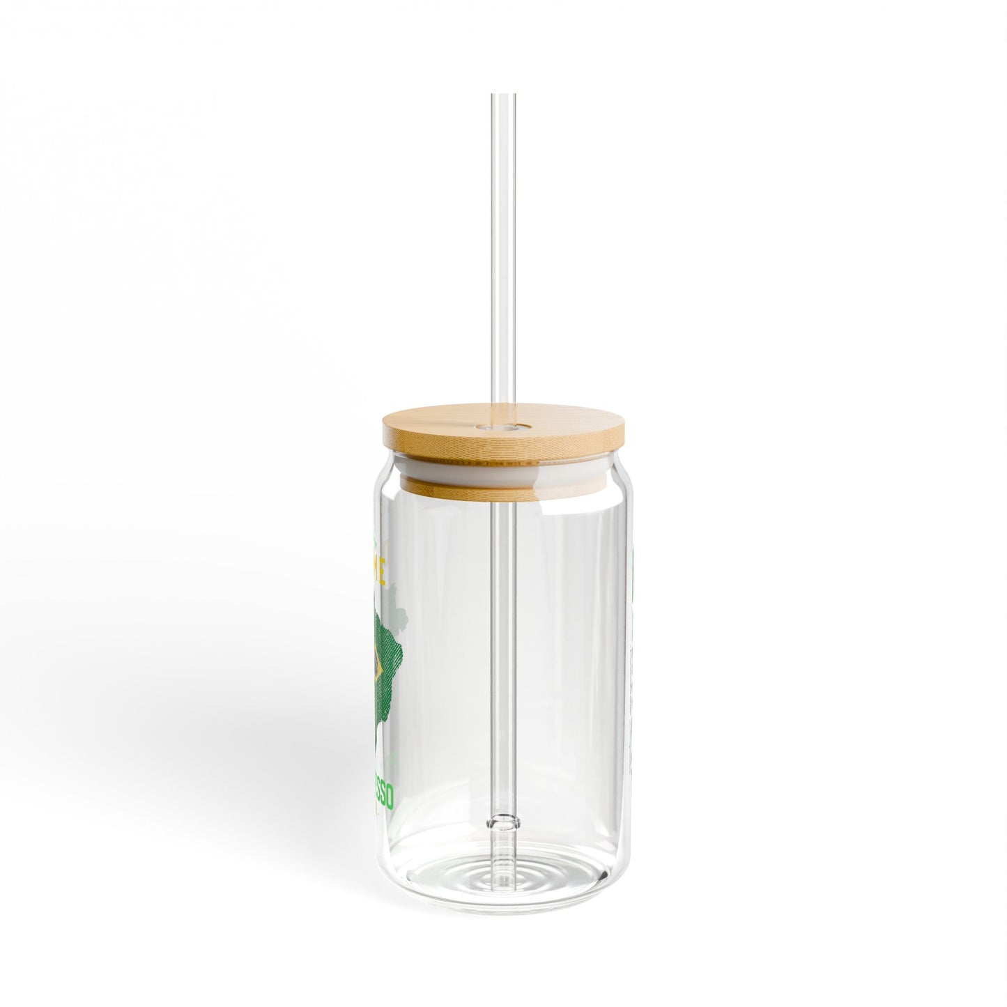 Eco-Friendly 16oz Sipper Glass with Brazil Map Design