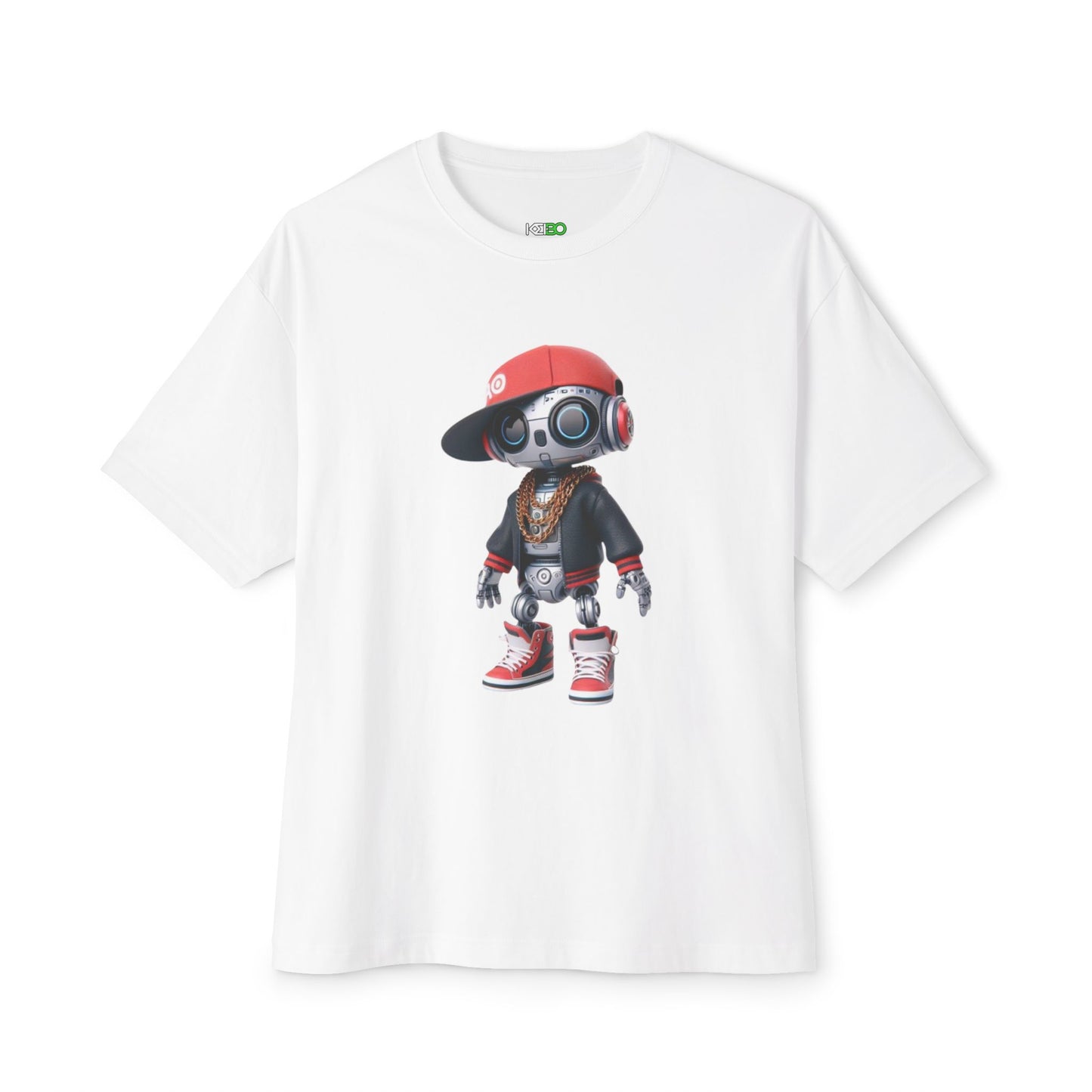 Street Art Robot Oversized Boxy Tee – Hip-Hop Streetstyle T-Shirt