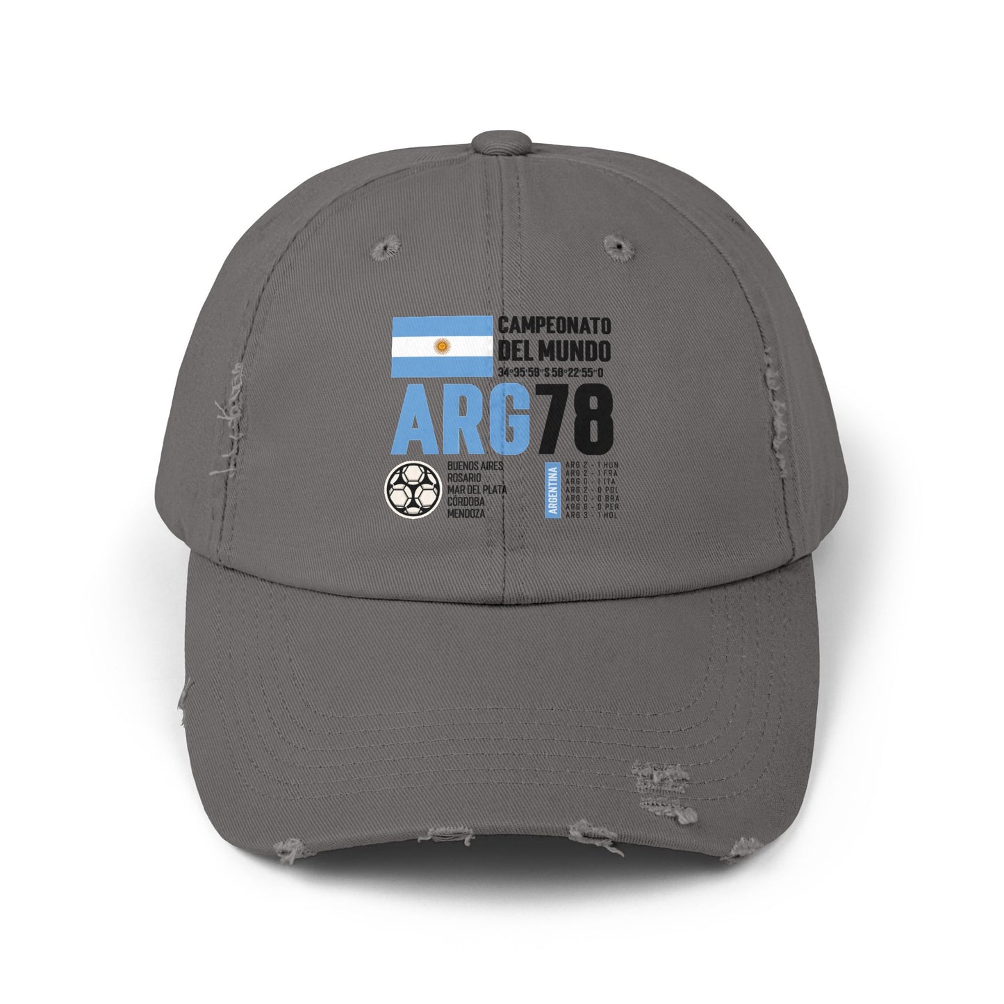 Unisex Distressed Cap Campionato Del Mundo ARG78 Vintage Style Hat