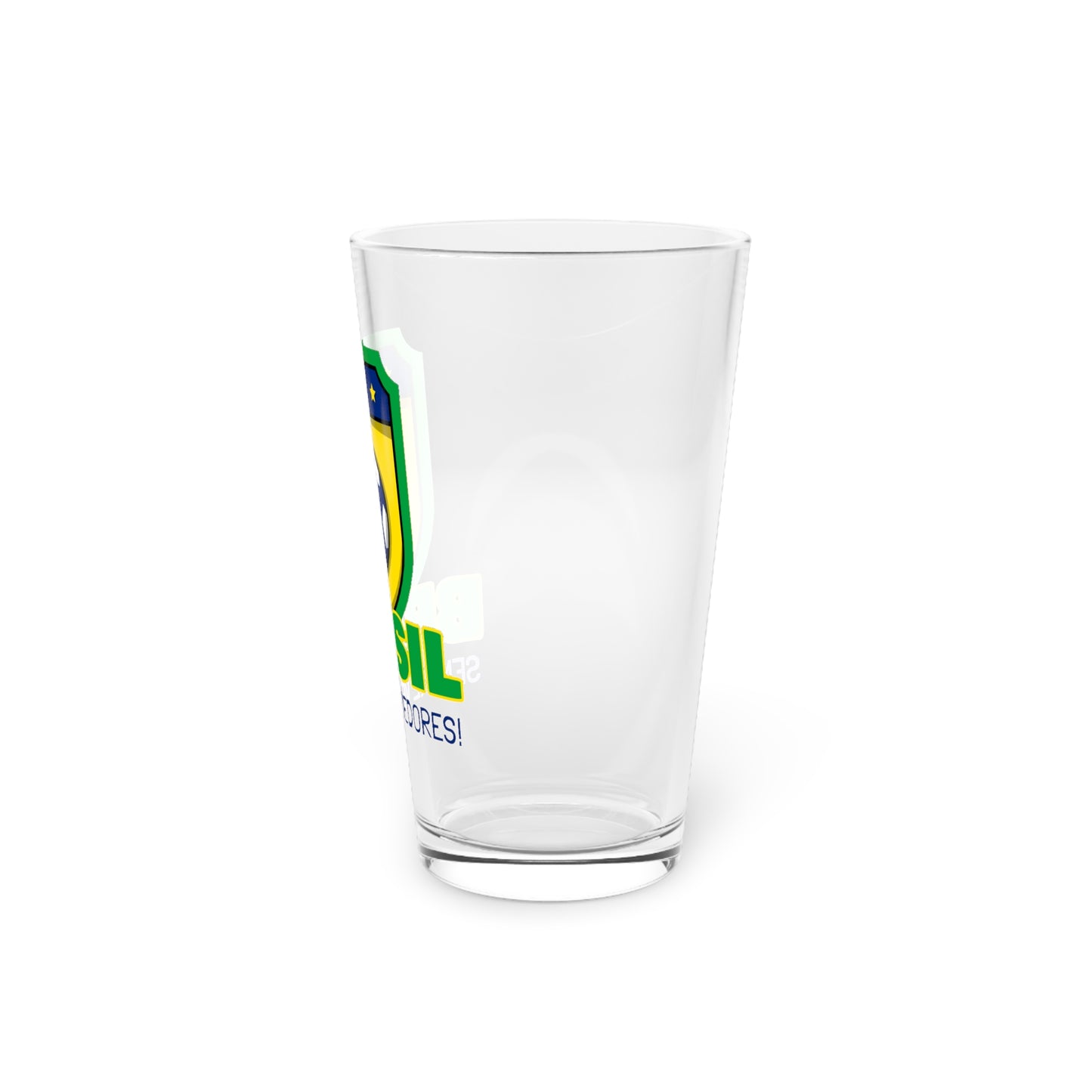 Brasil Soccer Pint Glass 16oz Perfect for Game Day Celebrations