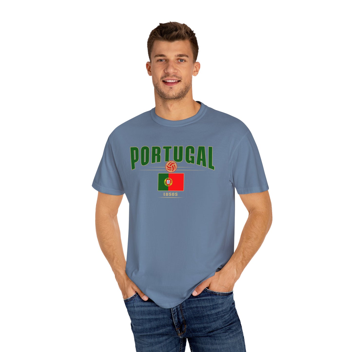 Portugal Garment-Dyed Unisex T-shirt - Perfect for Sports Events & Celebrations