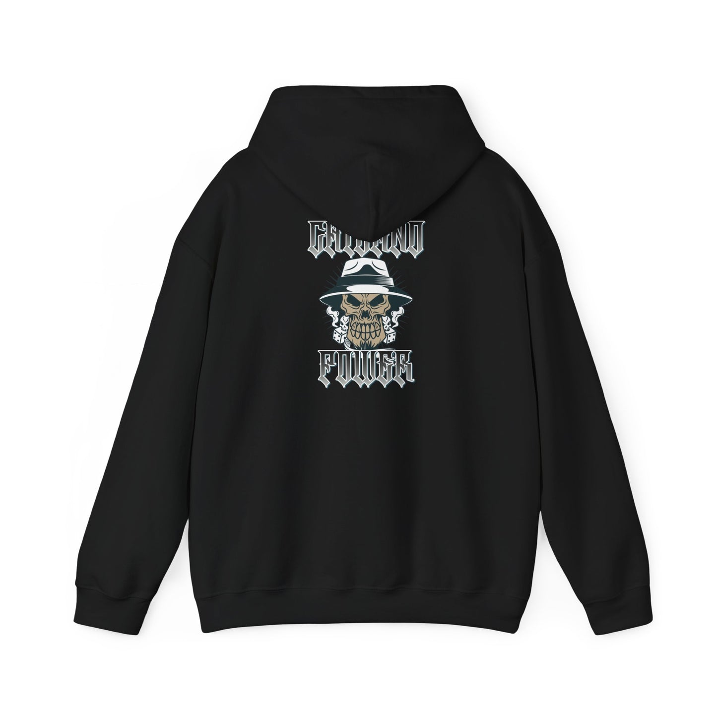Men's Hooded Sweatshirt Chicano Power Skull Design