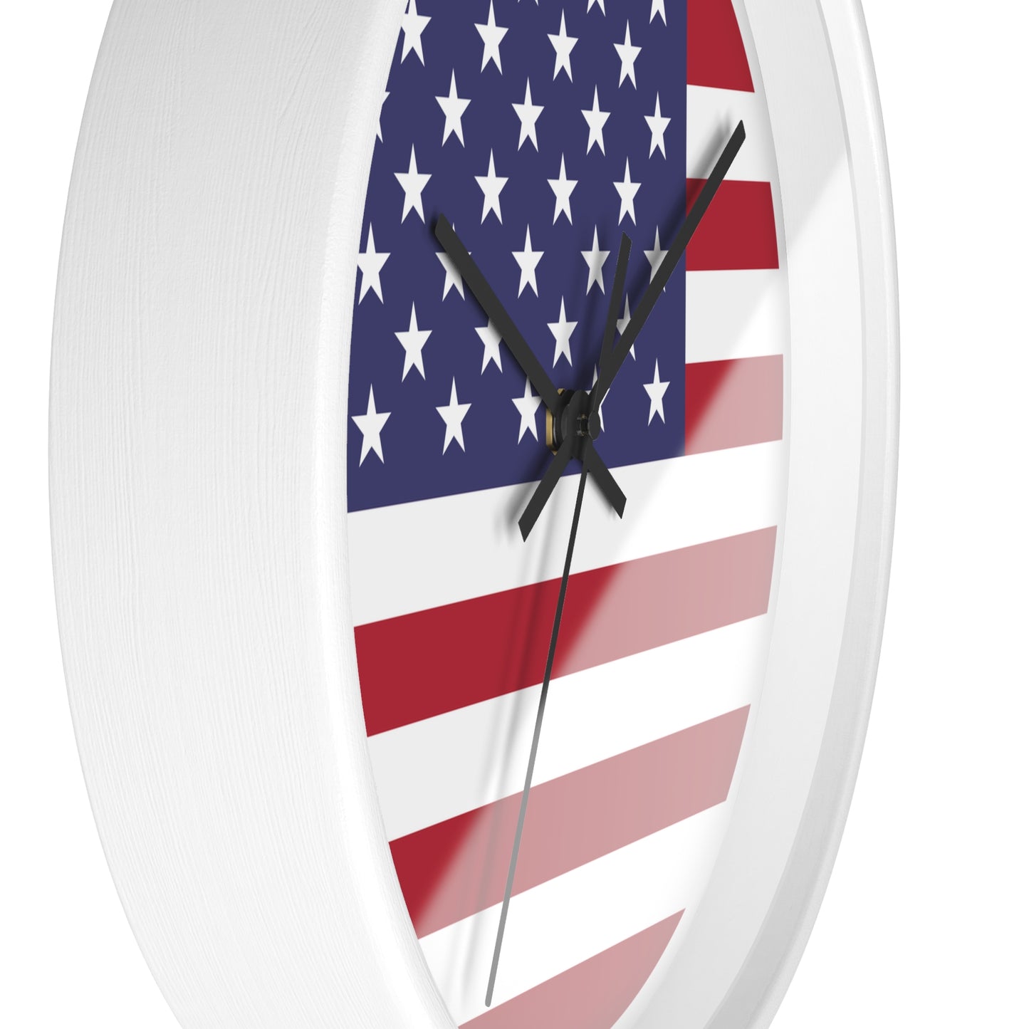 Patriotic American Flag Wall Clock - Distressed Vintage Design