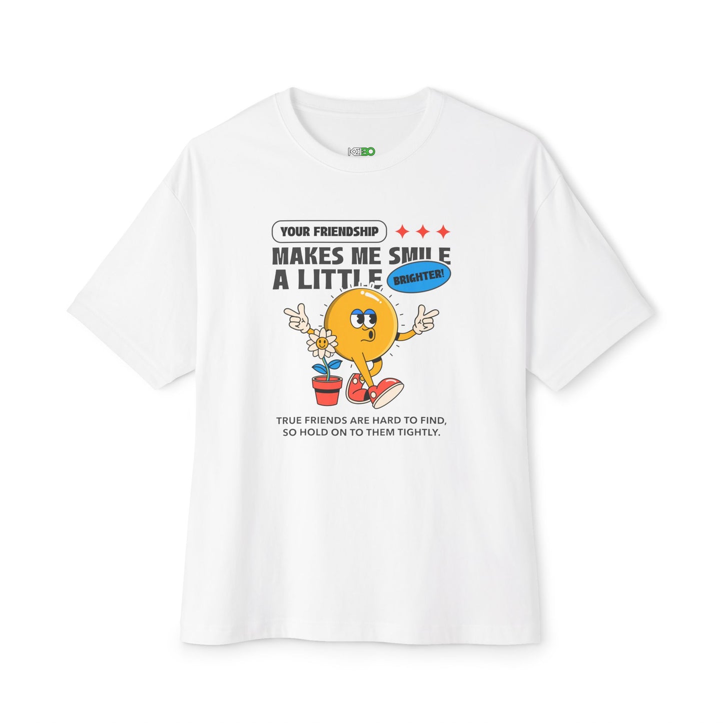 Cute Oversized Tee for Besties – Makes Me Smile Brighter