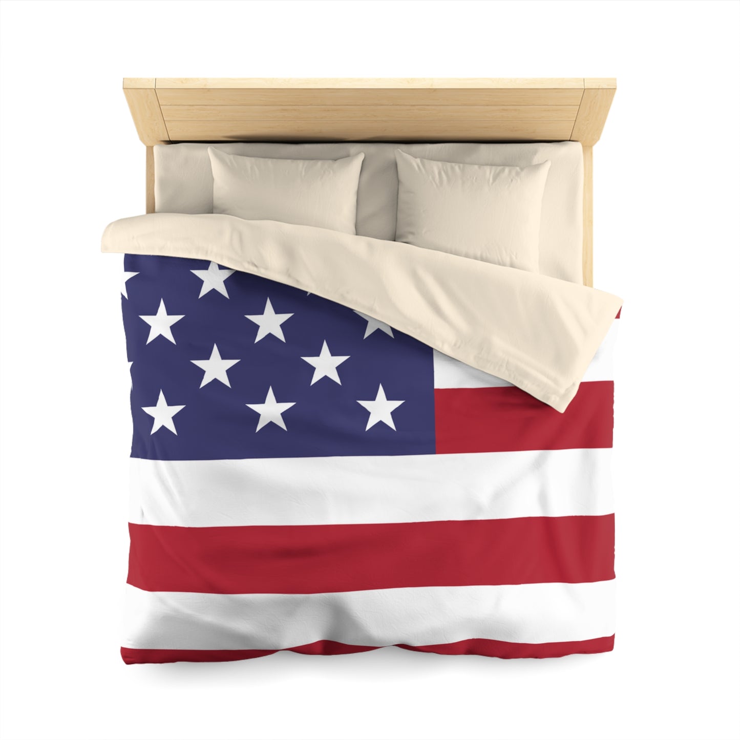 Patriotic Microfiber Duvet Cover - American Flag Design for Home Decor