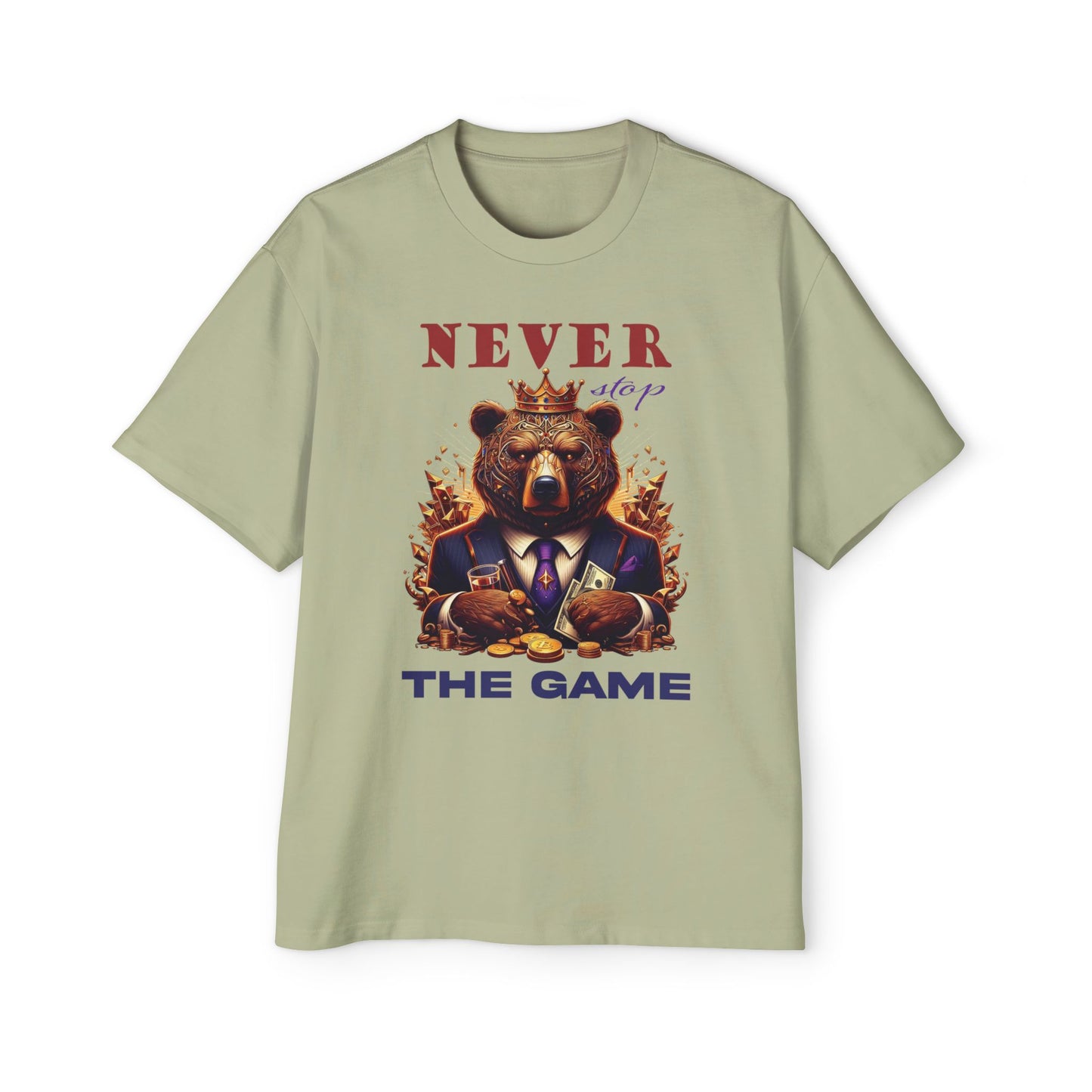 Stylish Men's Oversized Tee - "Never Stop The Game" Graphic T-shirt
