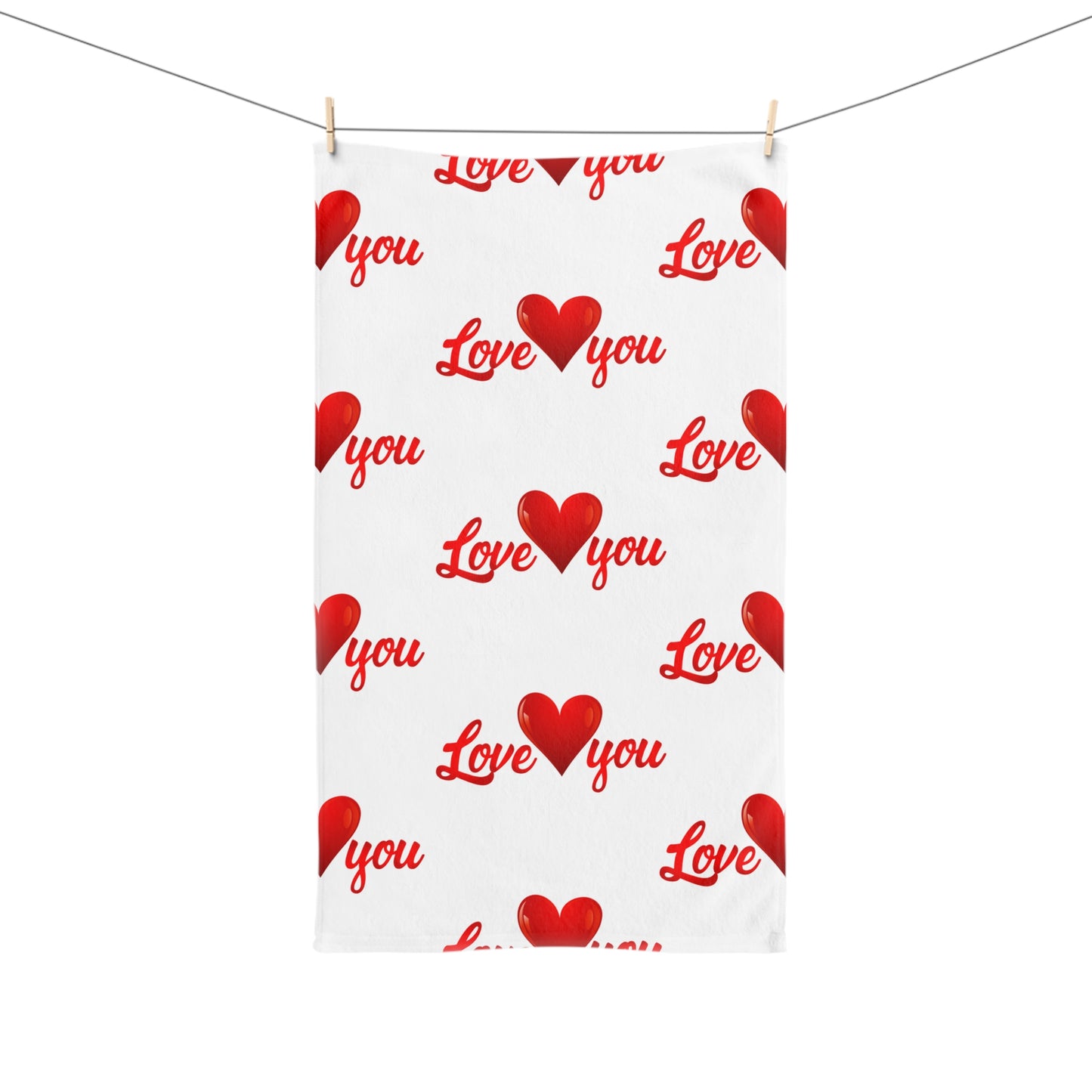 Romantic Love You Hand Towel - Perfect for Valentine's Day