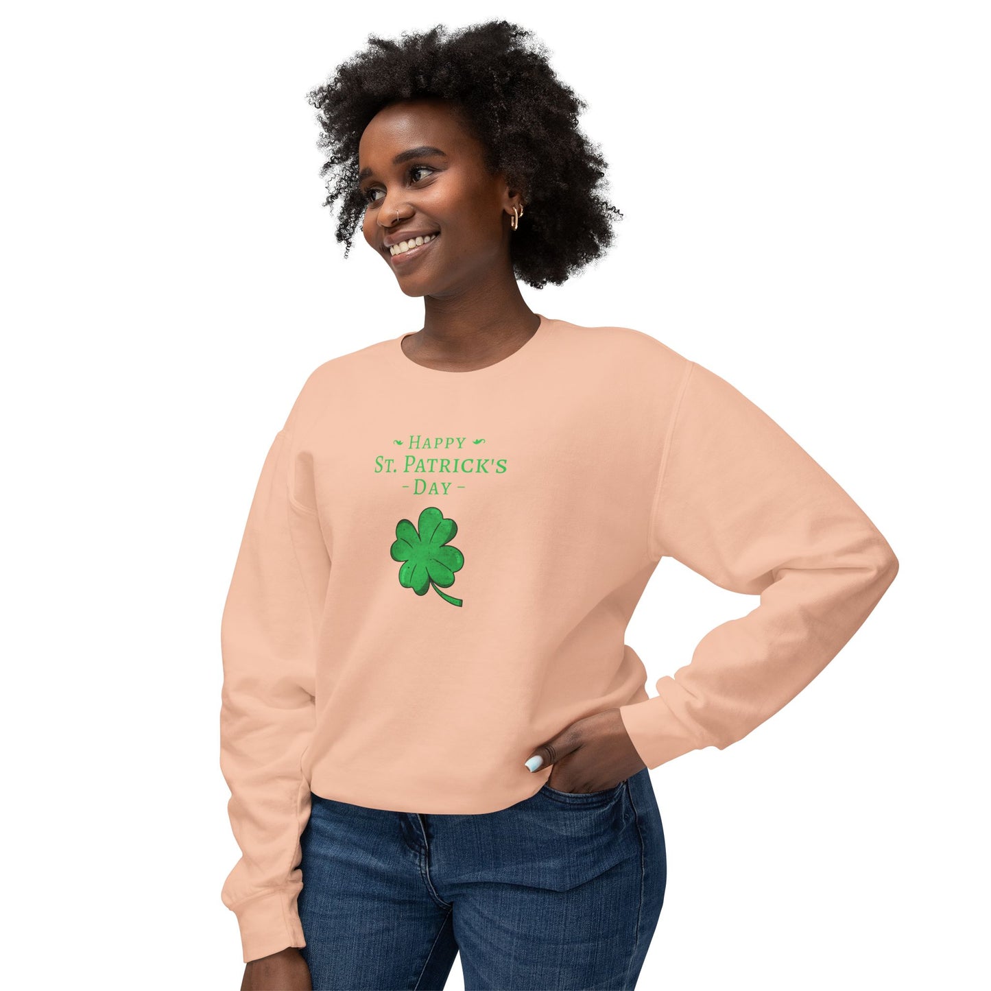 Happy St. Patrick's Day Unisex Lightweight Crewneck Sweatshirt