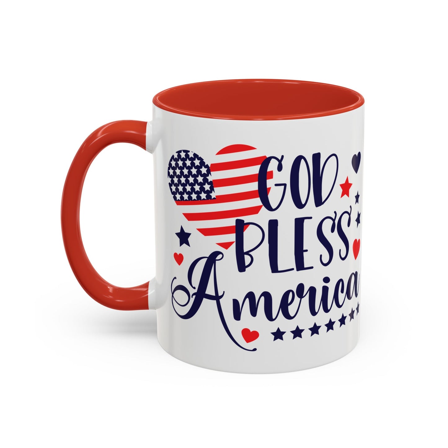 Patriotic Accent Coffee Mug - 'God Bless America'