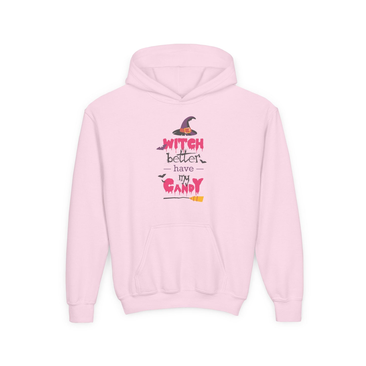 Youth Heavy Blend Hoodie for Girl "Witch Better Have My Candy"