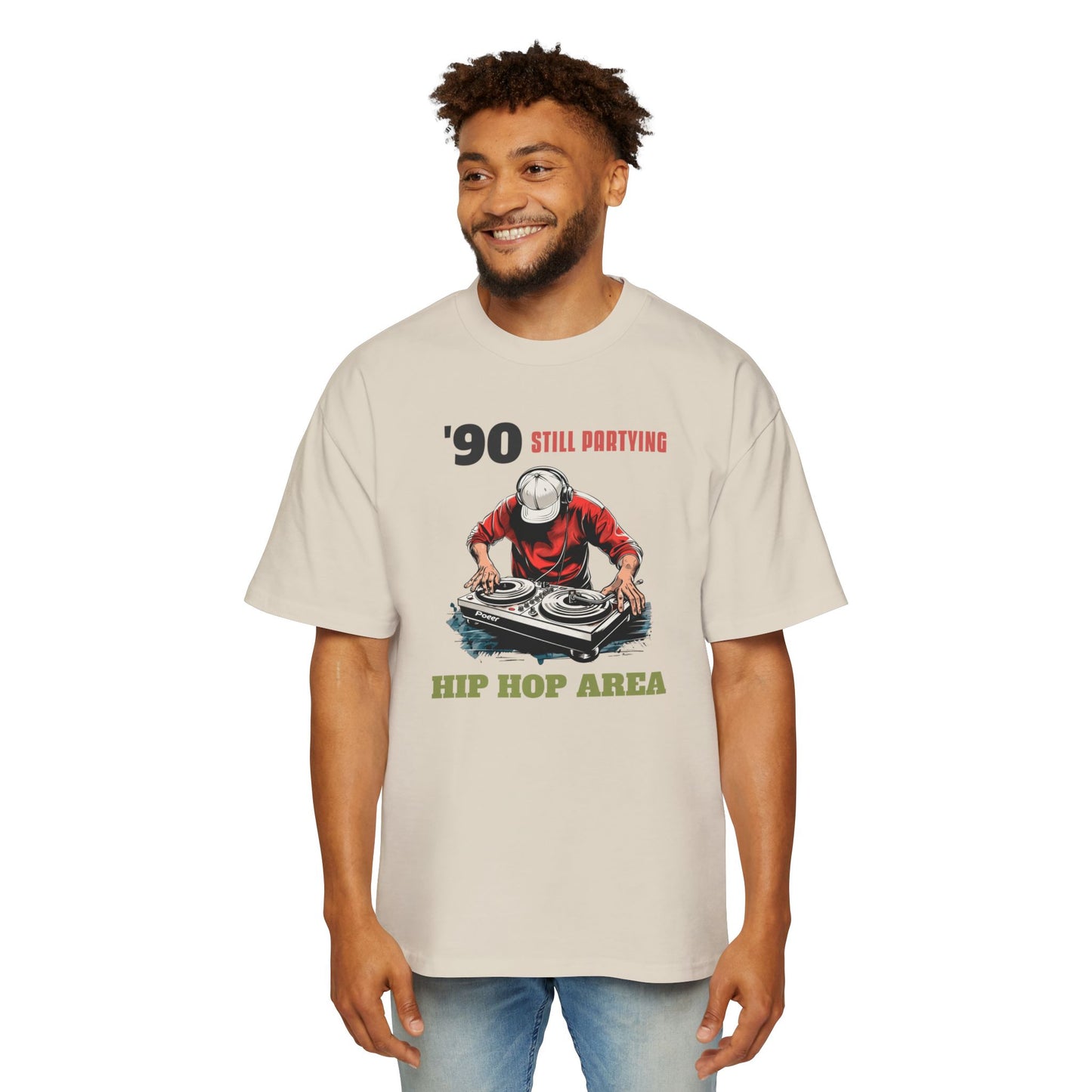 Men's '90 Still Partying Hip Hop Oversized Tee for Music Lovers