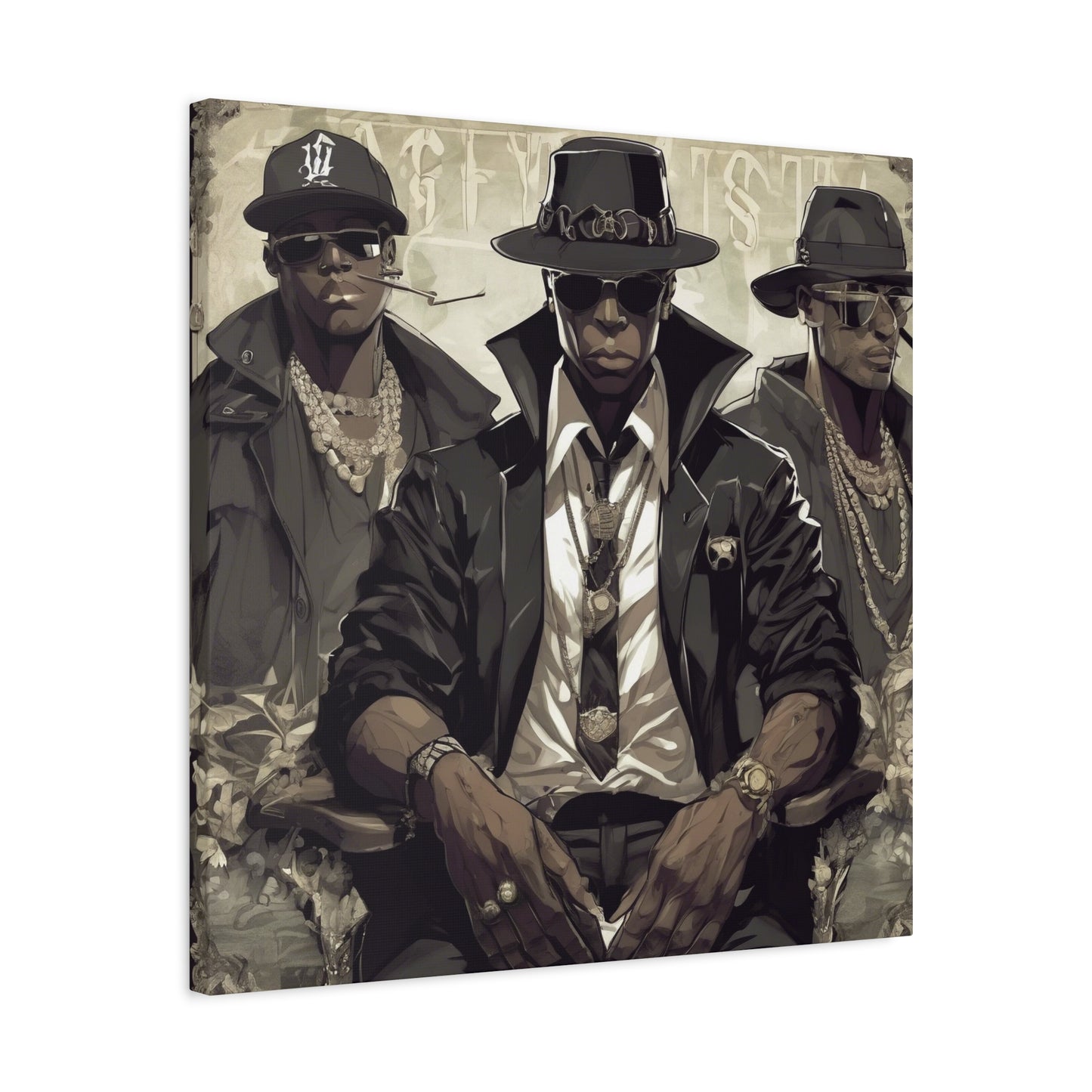Urban Style Stretched Canvas Art - Gangster Trio