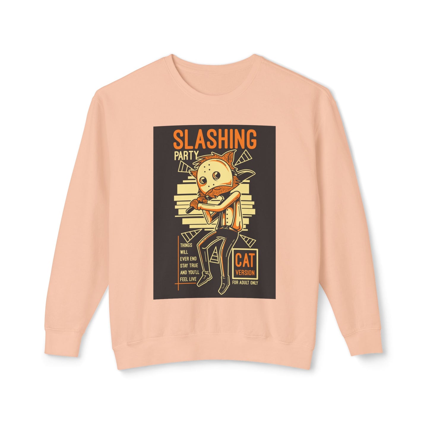 Unisex Slashing Party Cat Sweatshirt - Fun Graphic for Cat Lovers