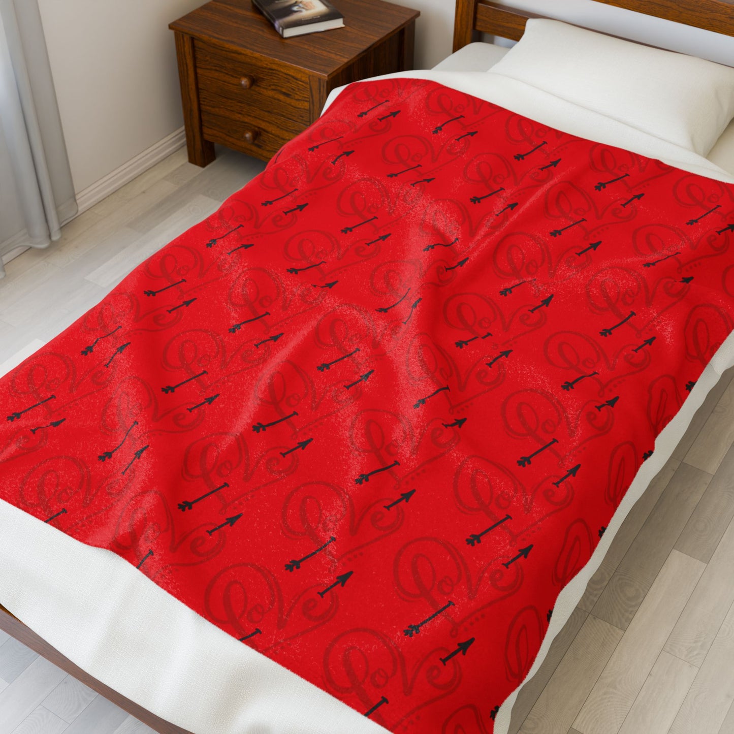 Valentine Love Plush Blanket - Bold Red & Elegant Valentine Gift