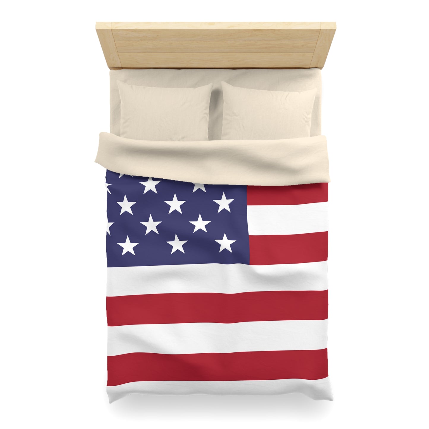 Patriotic Microfiber Duvet Cover - American Flag Design for Home Decor