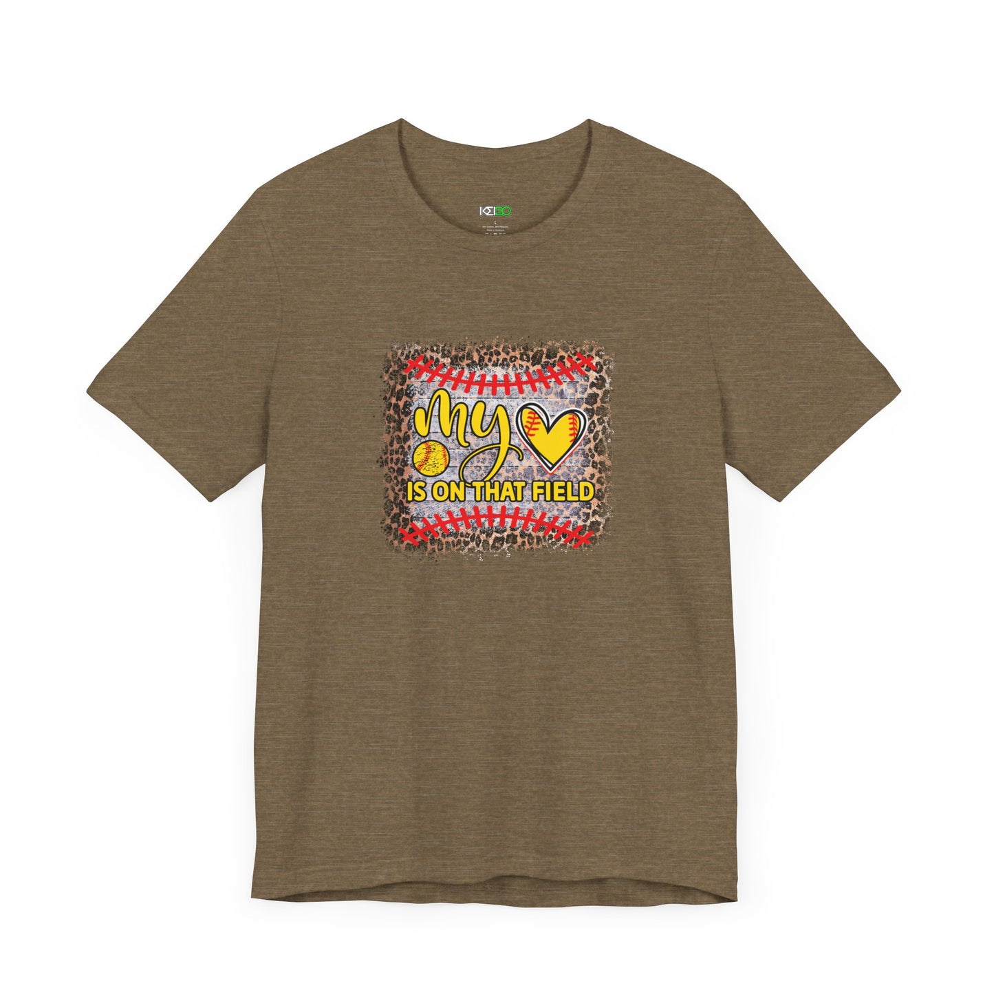 Women's Jersey T-shirt My Heart is on That Field - Perfect for Sports Lovers