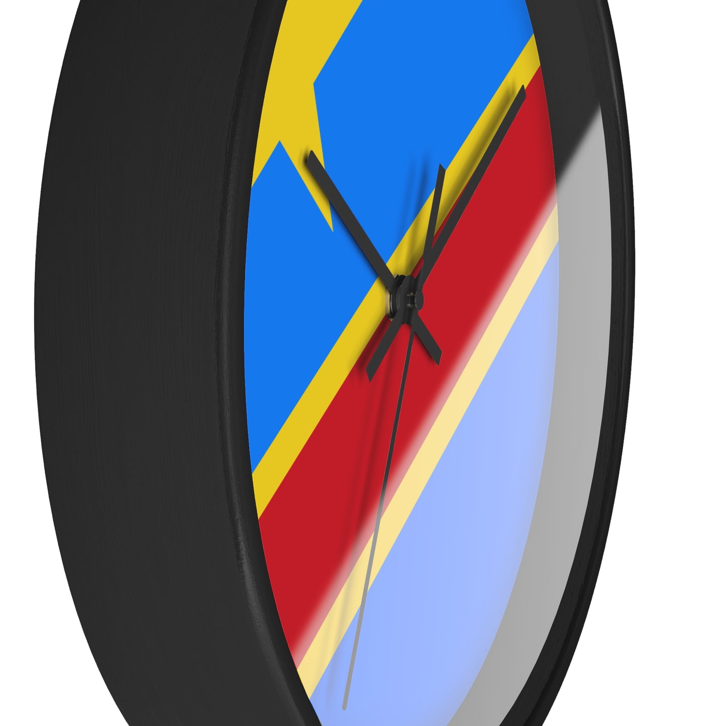 Vibrant Congolese Flag Wall Clock – Modern Decor for Home & Office