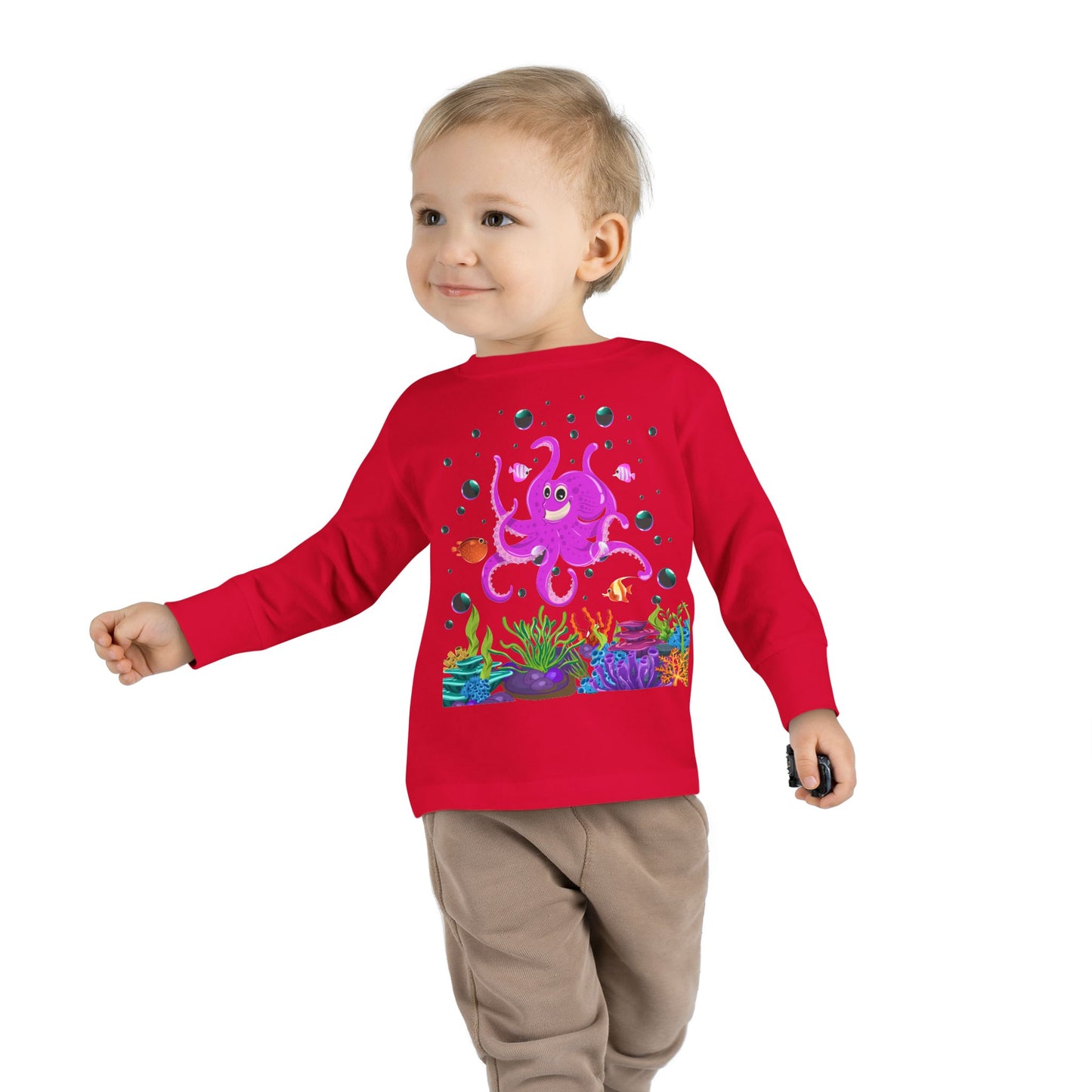 Toddler Long Sleeve Tee Colorful Jellyfish Fun Under the Sea Shirt for Kids