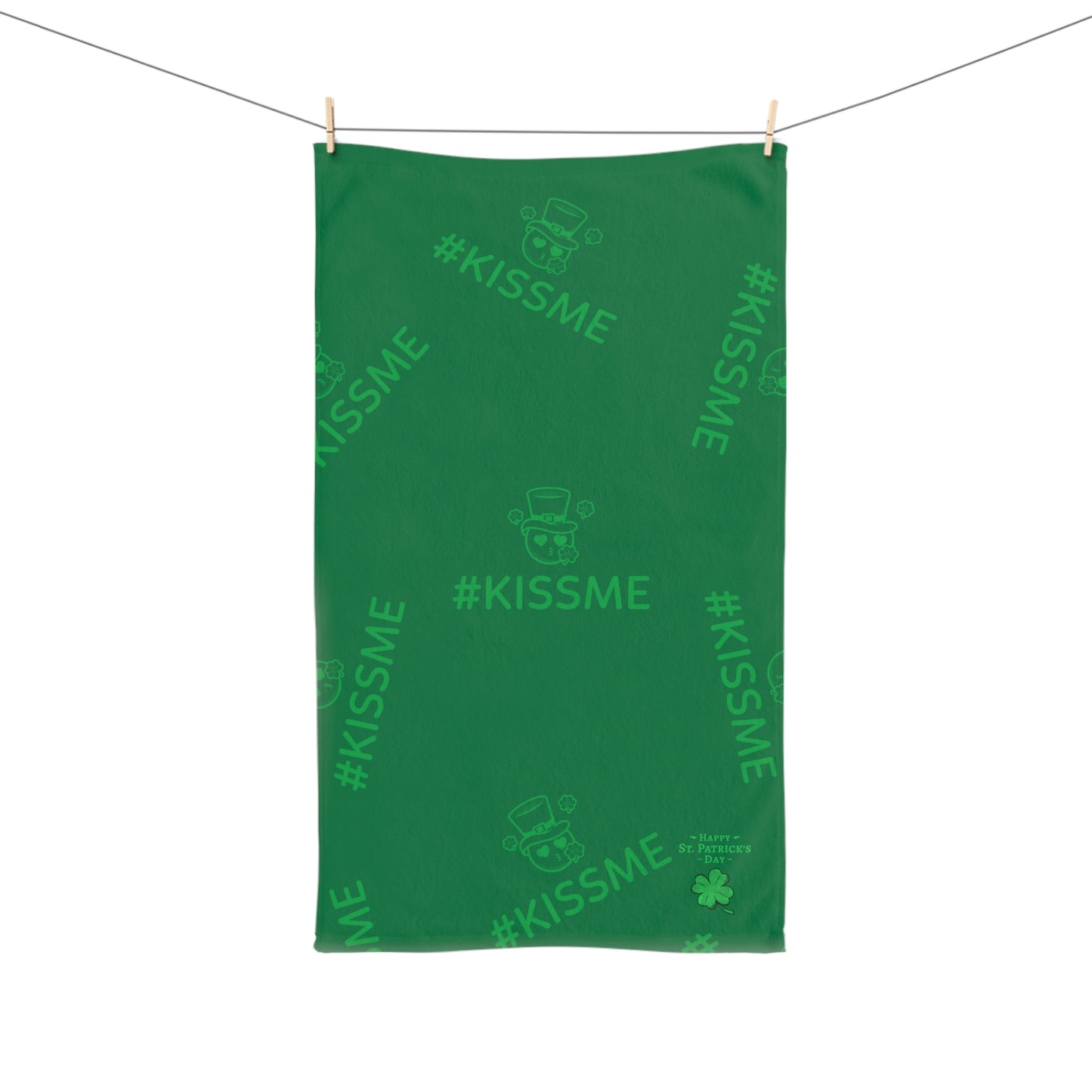 St. Patrick's Day Hand Towel - #KISSME Green Home Decor