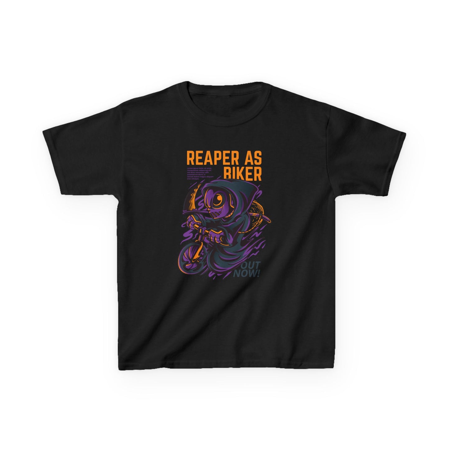 Kids Reaper Biker Graphic Tee - Fun and Playful T-Shirt