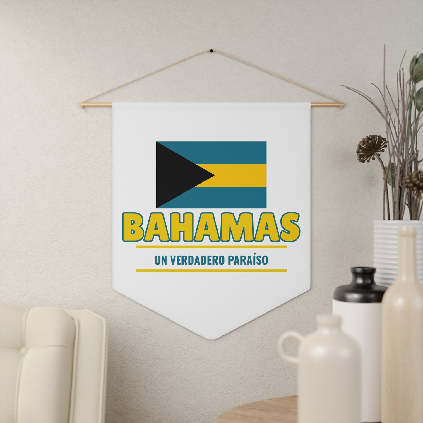 Bahamas Pennant Flag - Un Verdadero Paraíso Wall Decor