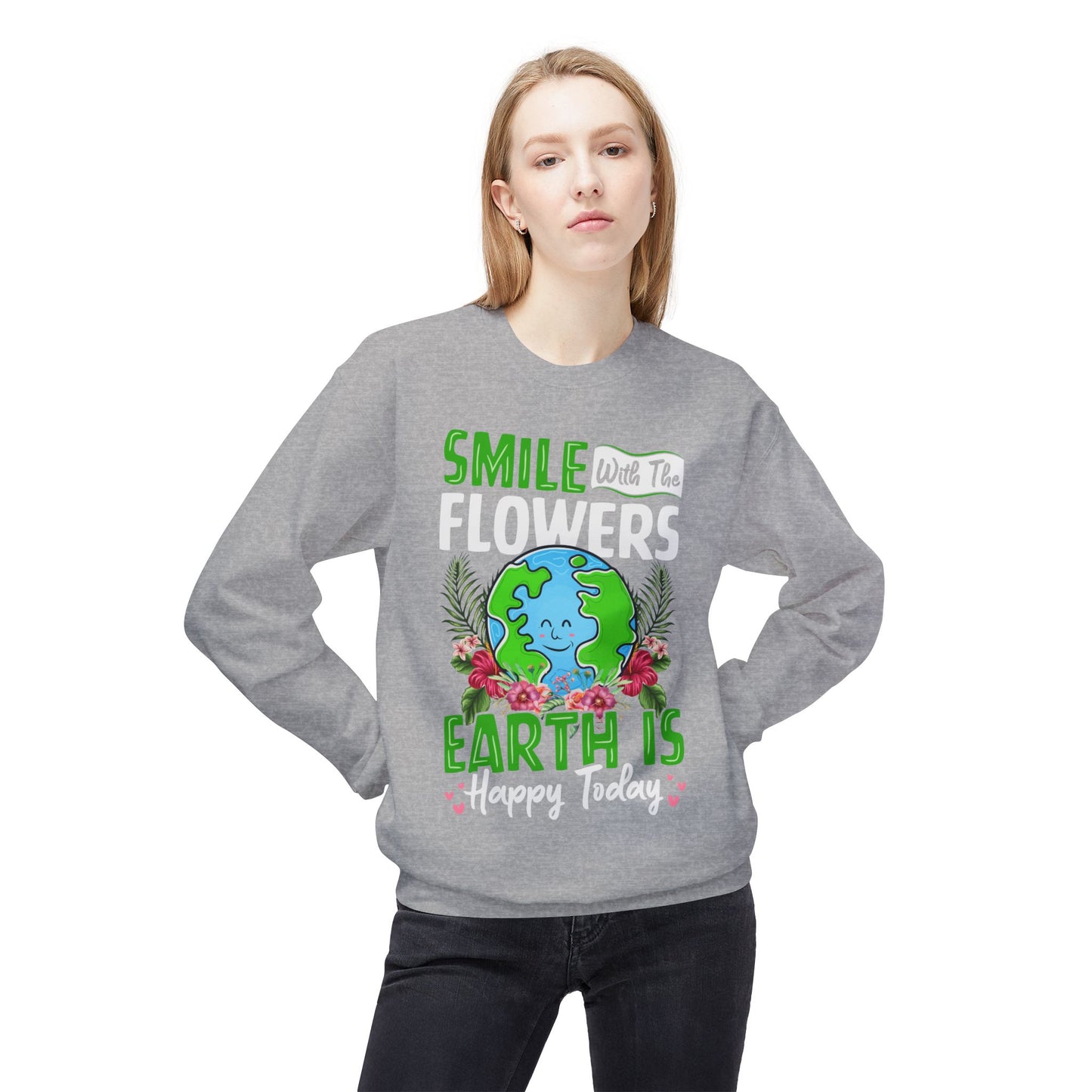 Women's Fleece Sweatshirt Flowers Floral Graphic for Positive Vibes
