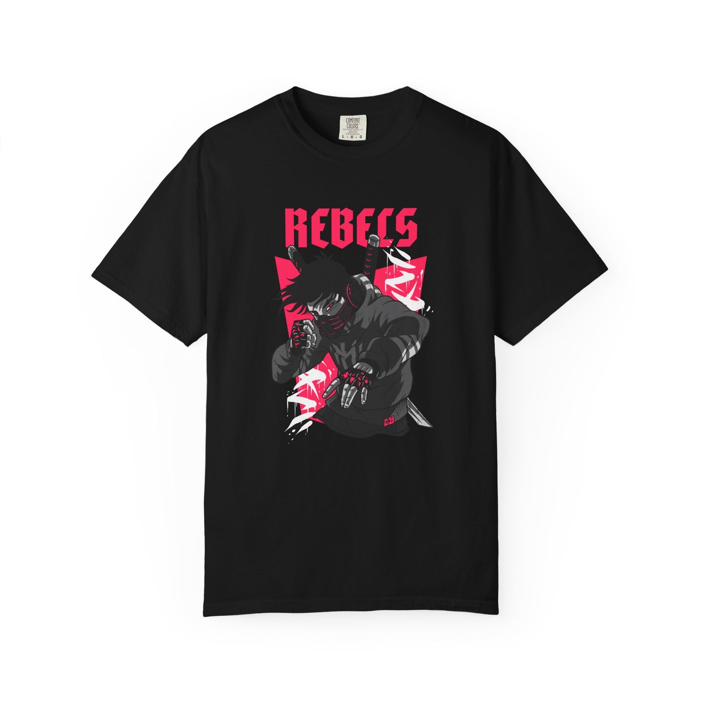 Men Rebels Garment-Dyed T-Shirt - Bold Graphic Tee for Streetwear Enthusiasts