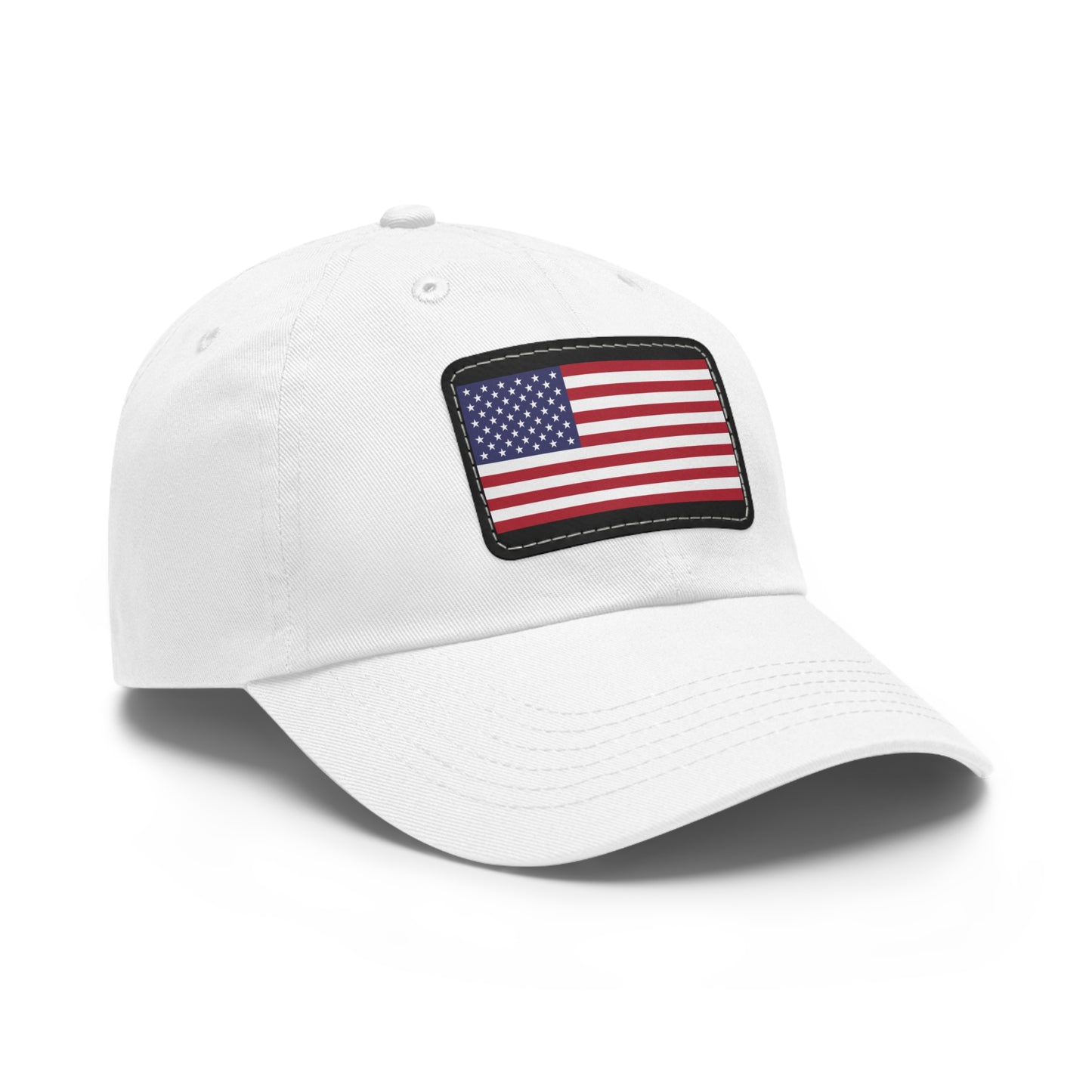 Patriotic Dad Hat with American Flag Leather Patch