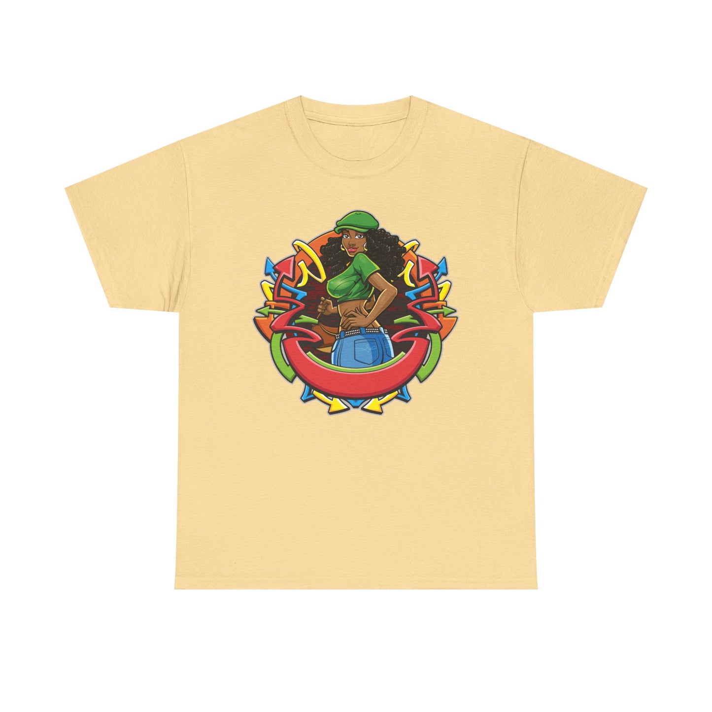 Funky Graphic Unisex Heavy Cotton Tee - Bold Art Design for Casual Style