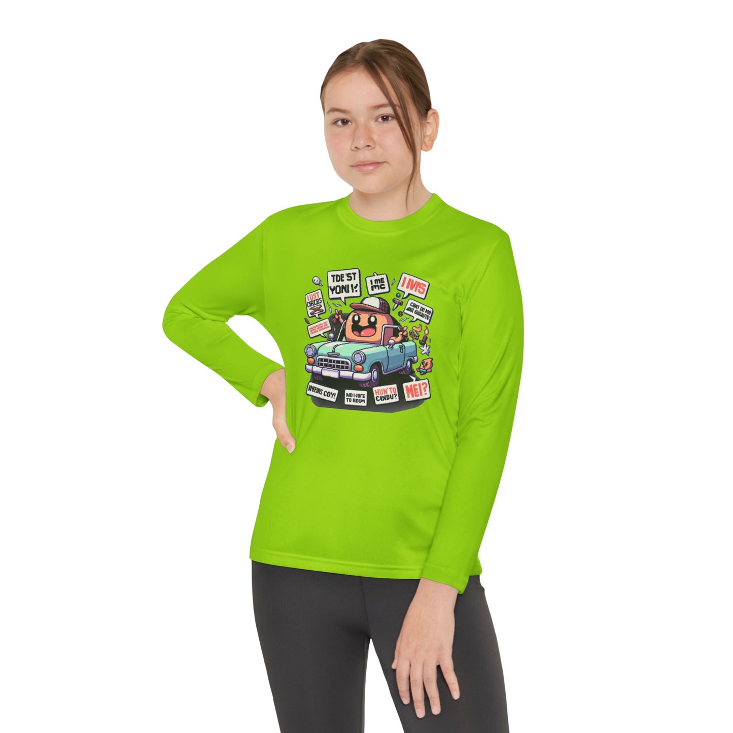 Youth Long Sleeve Tee – Fun Car Design for Kids, Perfect for Everyday