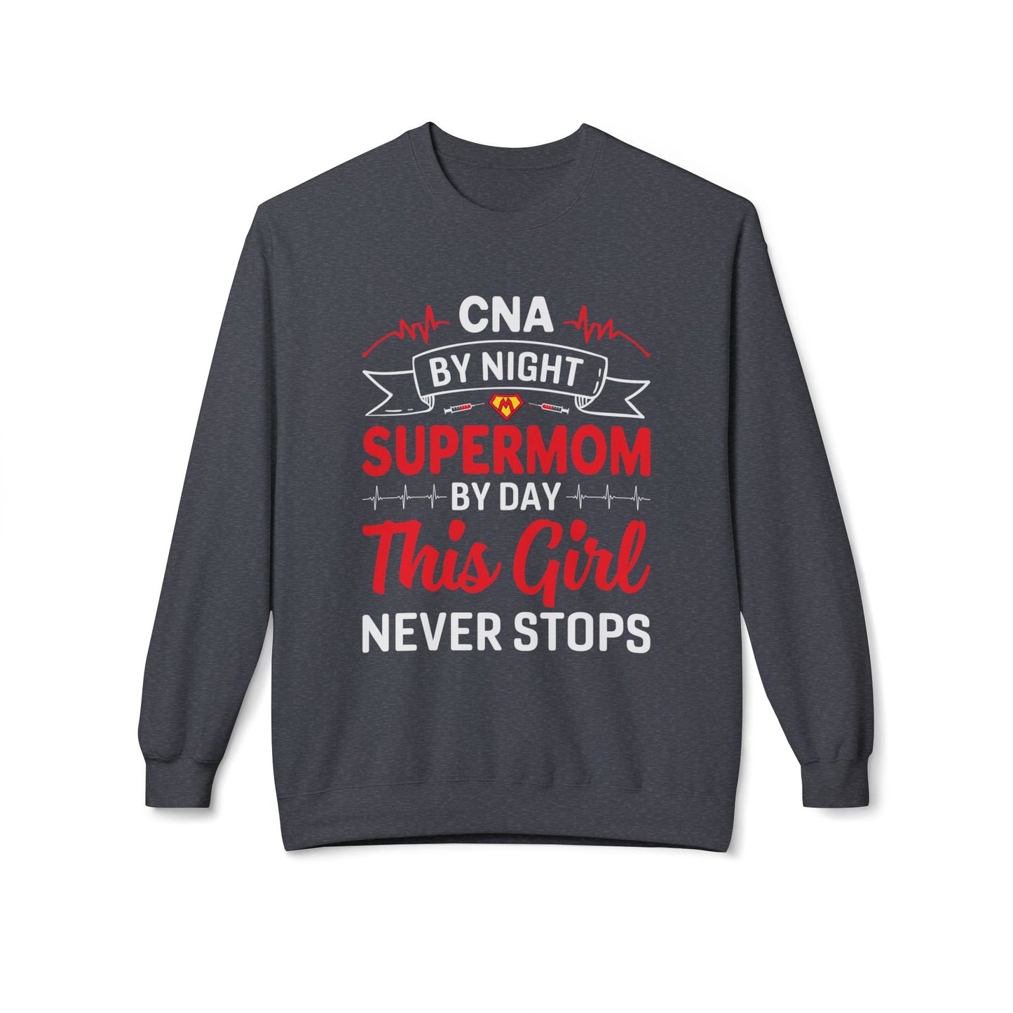 Women's Fleece Sweatshirt – Supermom Nurse Graphic for Proud Moms