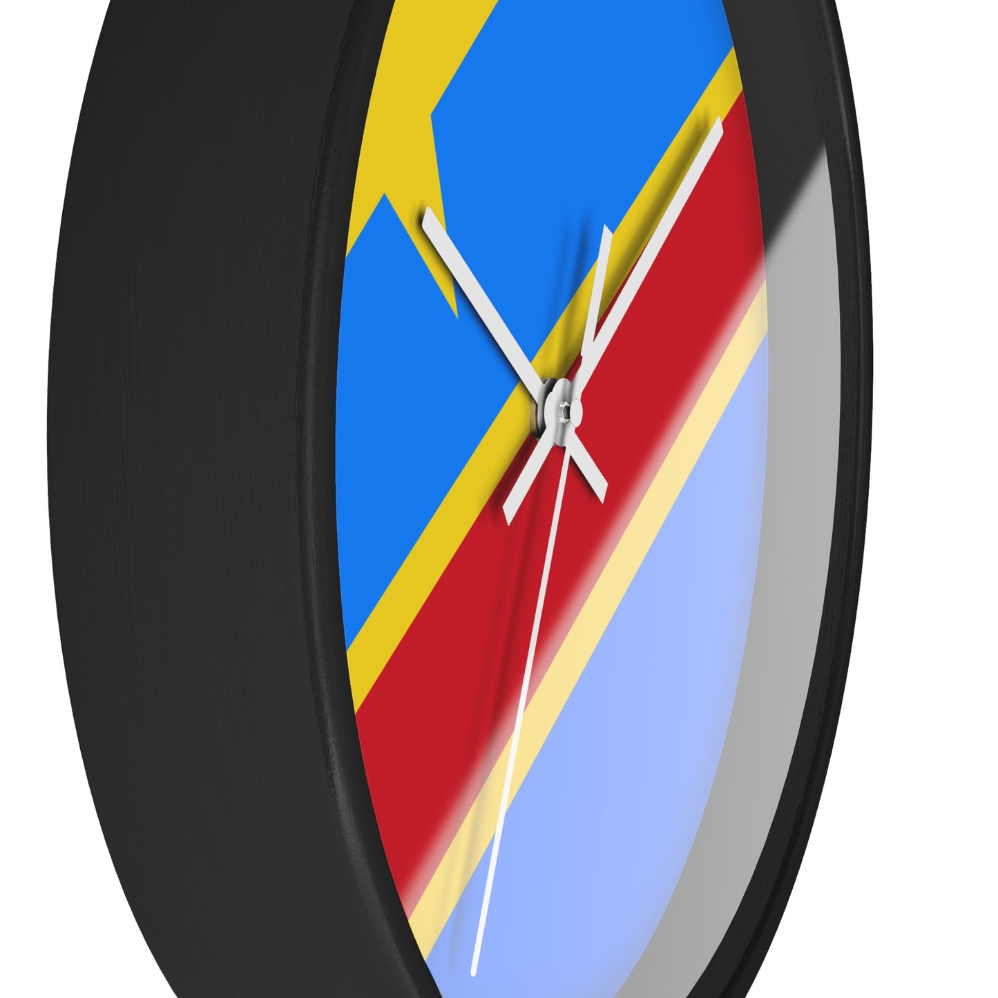 Vibrant Congolese Flag Wall Clock – Modern Decor for Home & Office