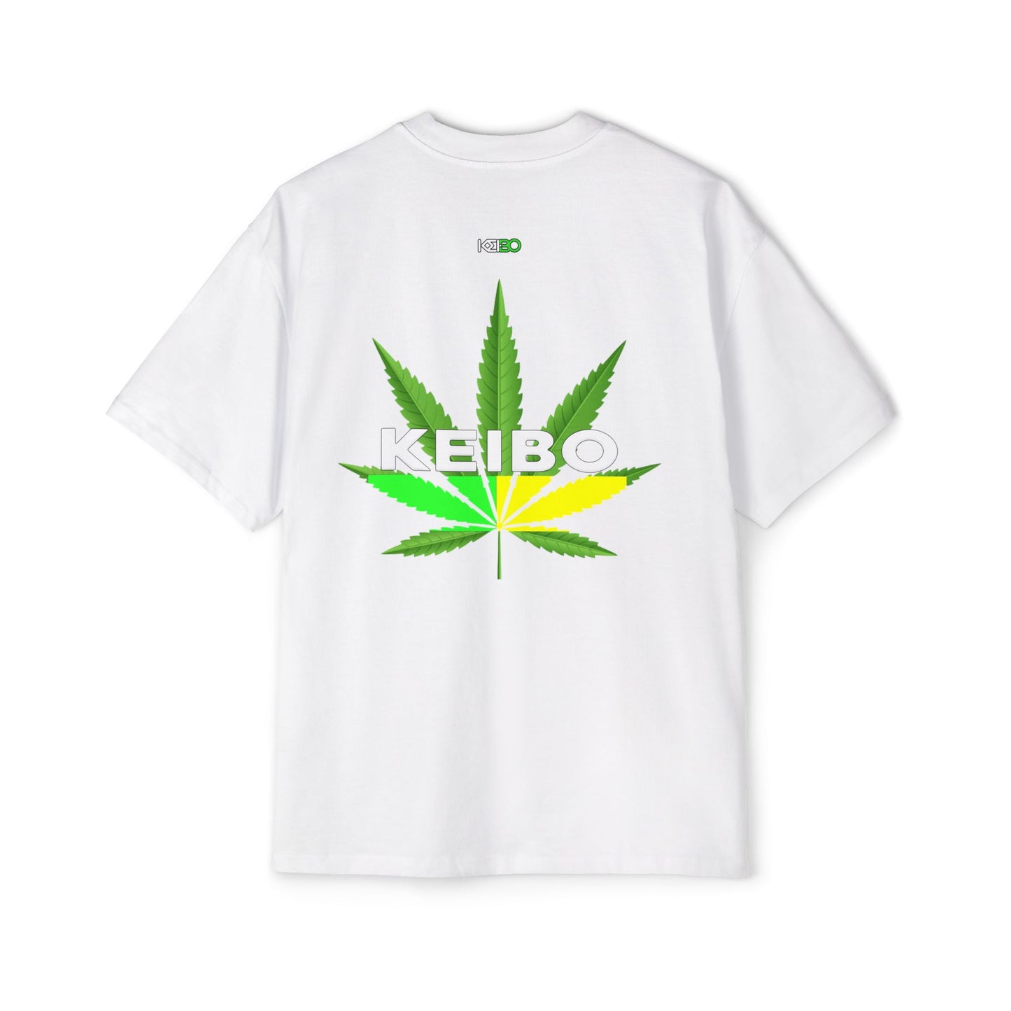 Men's Heavy Oversized Tee - KEIBO Cannabis Leaf Graphic Shirt