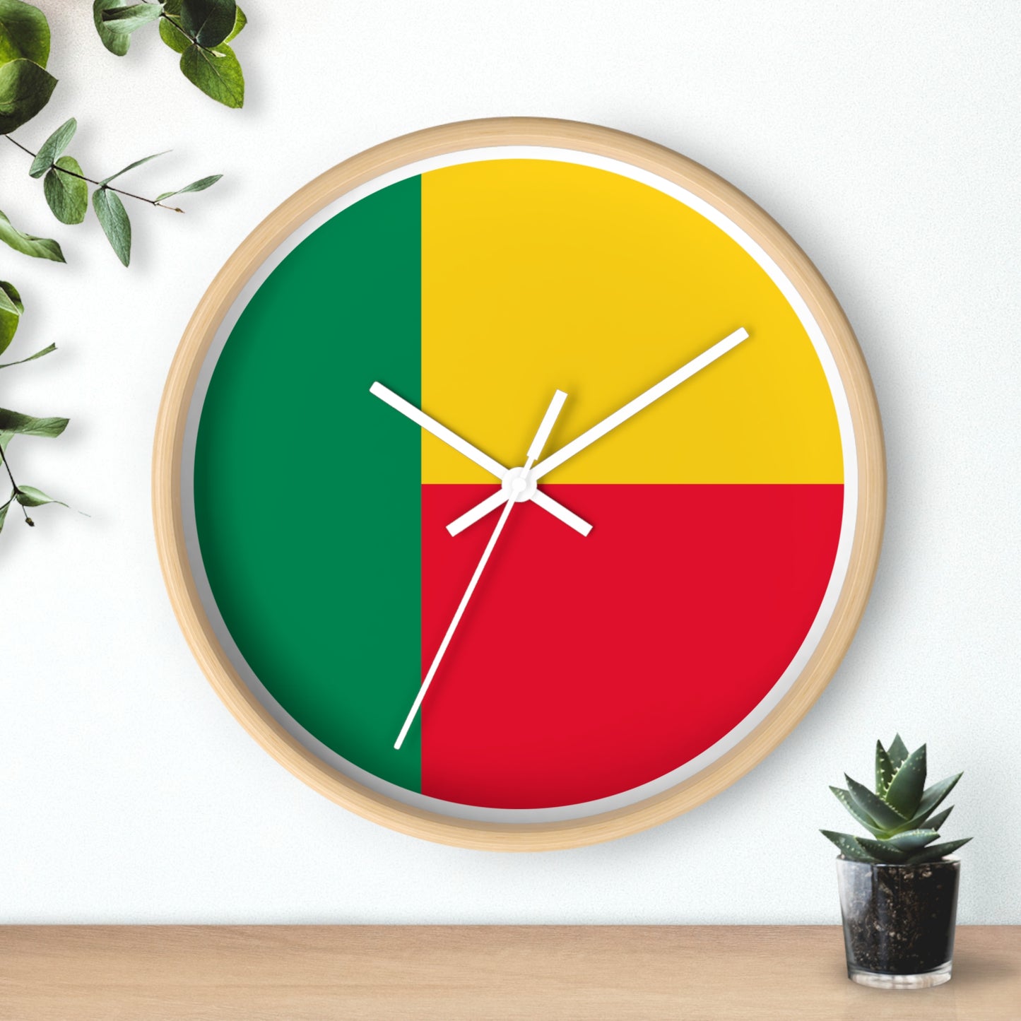 Benin Flag Wall Clock - Vibrant Home Décor for Cultural Enthusiasts