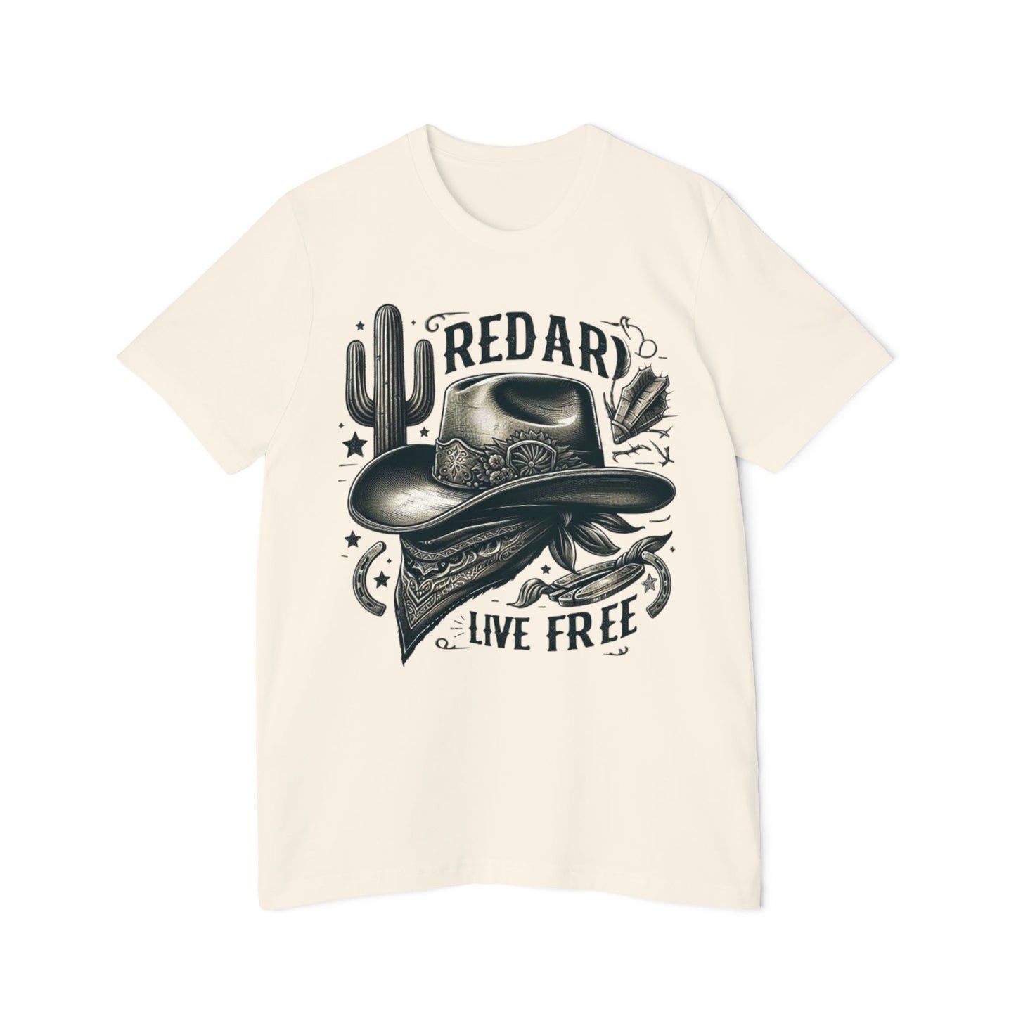 Live Free Cowboy T-Shirt – USA-Made Tee for Cowboy Lovers