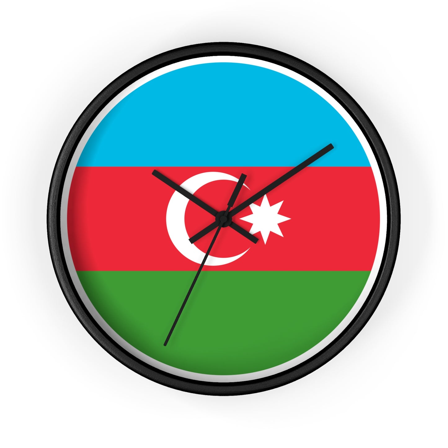 Azerbaijani Flag Wall Clock - Stylish Timepiece for National Pride