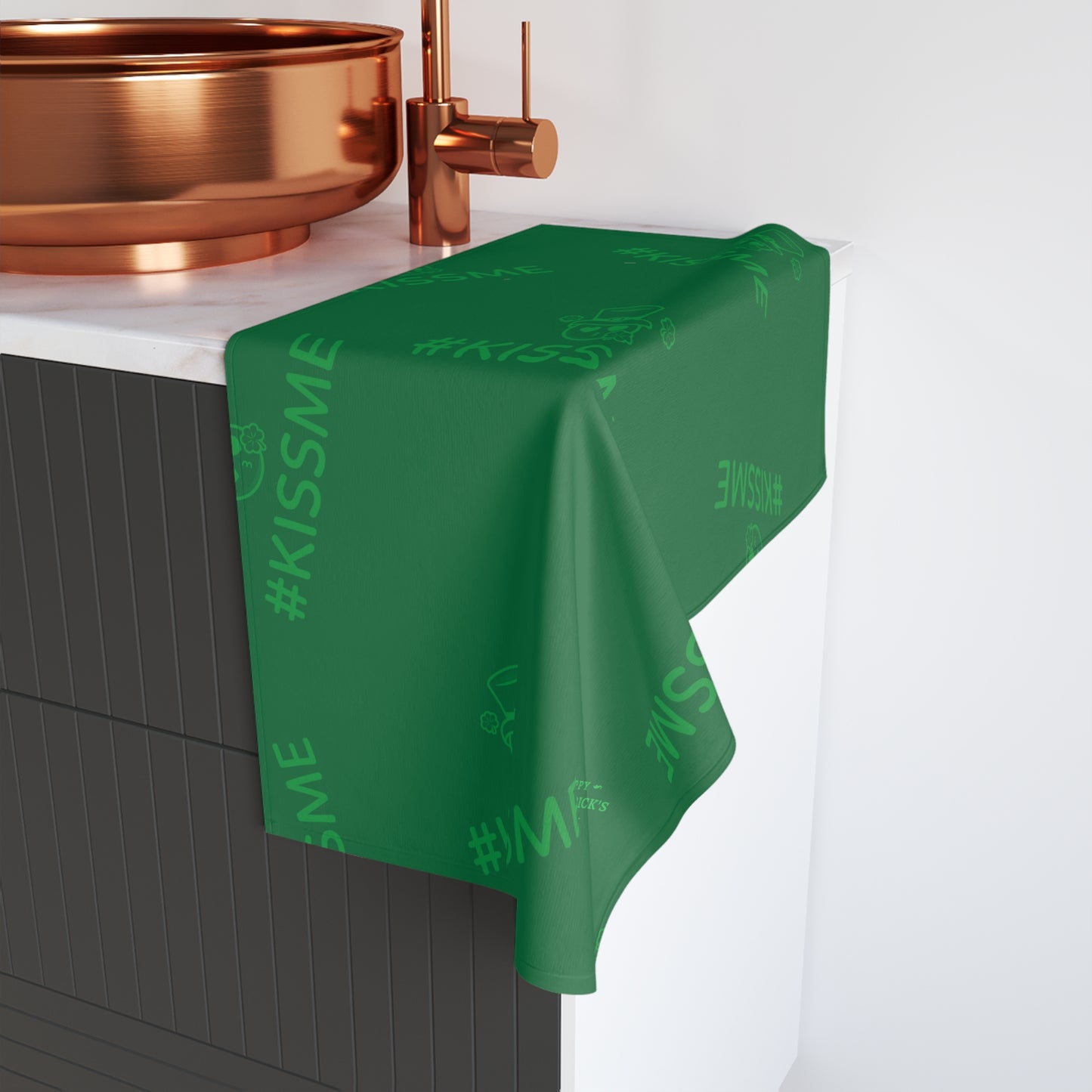 St. Patrick's Day Hand Towel - #KISSME Green Home Decor