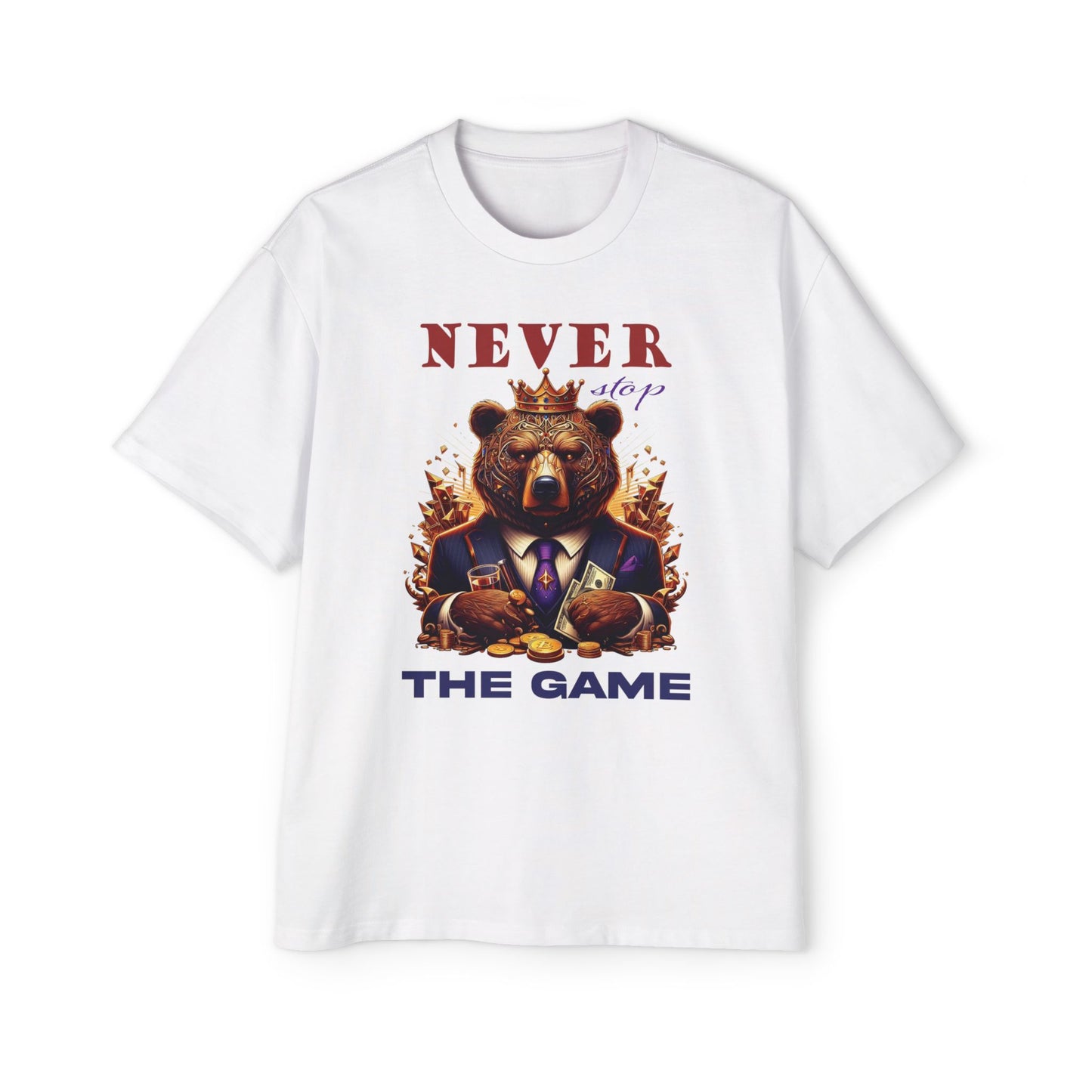 Stylish Men's Oversized Tee - "Never Stop The Game" Graphic T-shirt