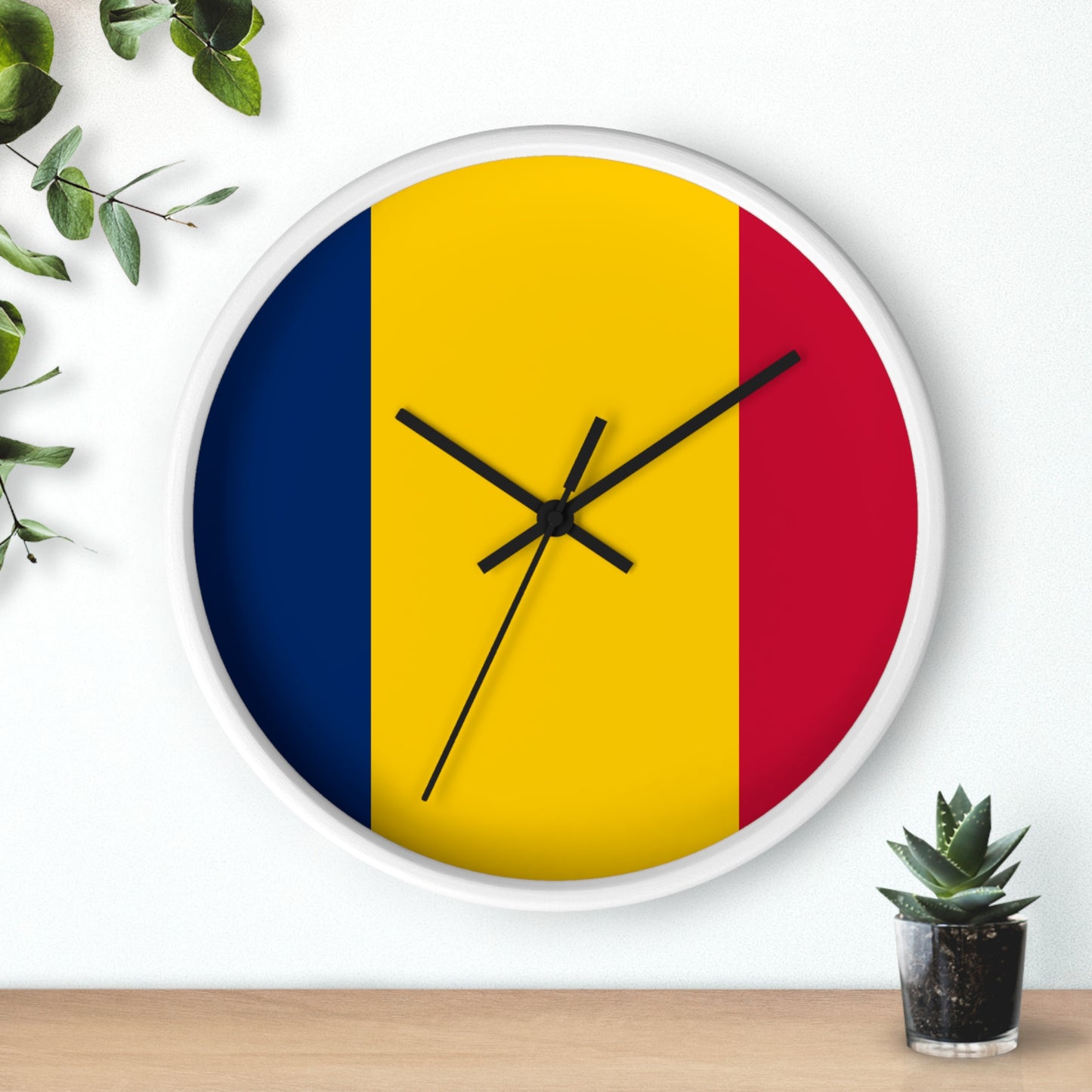 Romanians' Pride Wall Clock - Bold Yellow, Blue, Red Design