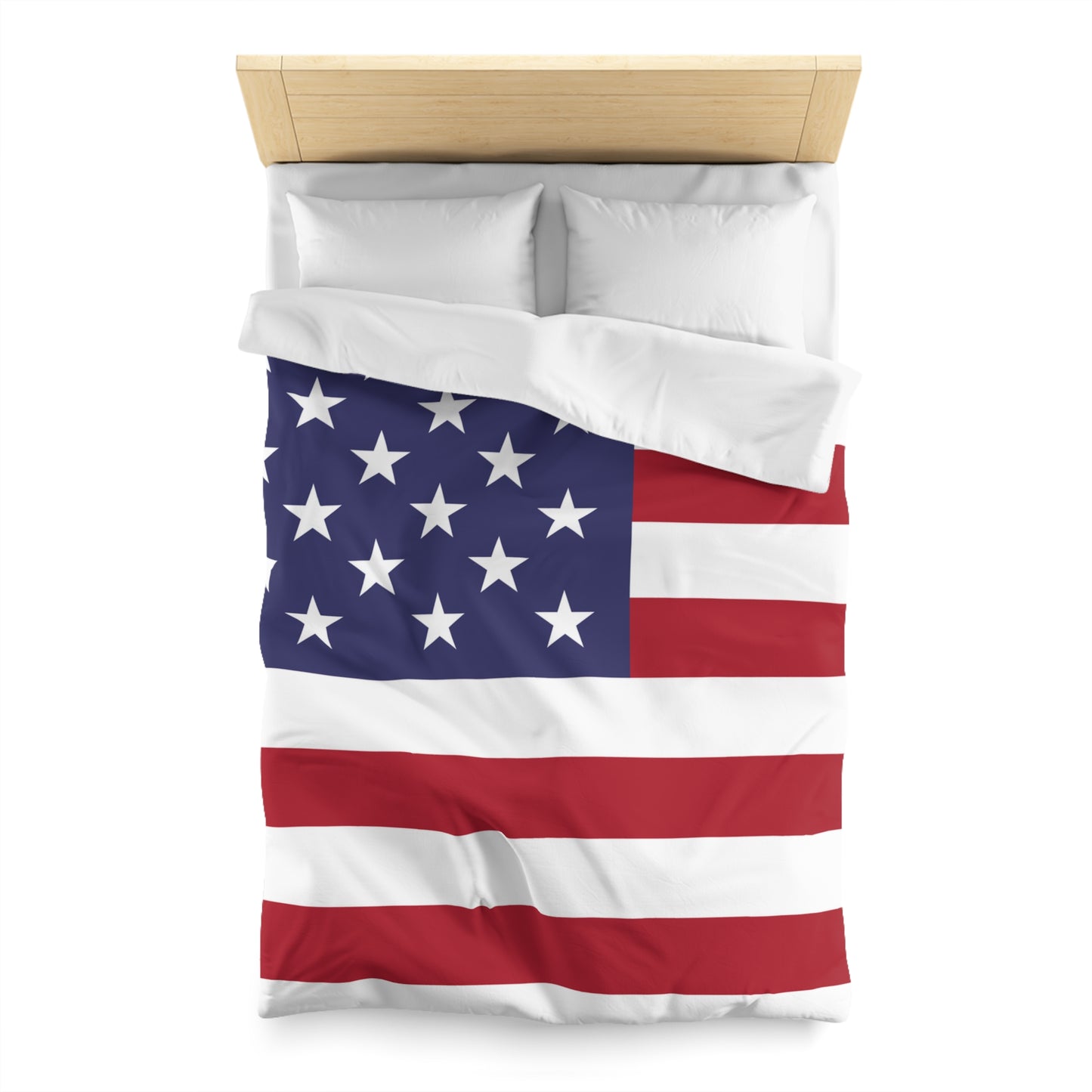 Patriotic Microfiber Duvet Cover - American Flag Design for Home Decor