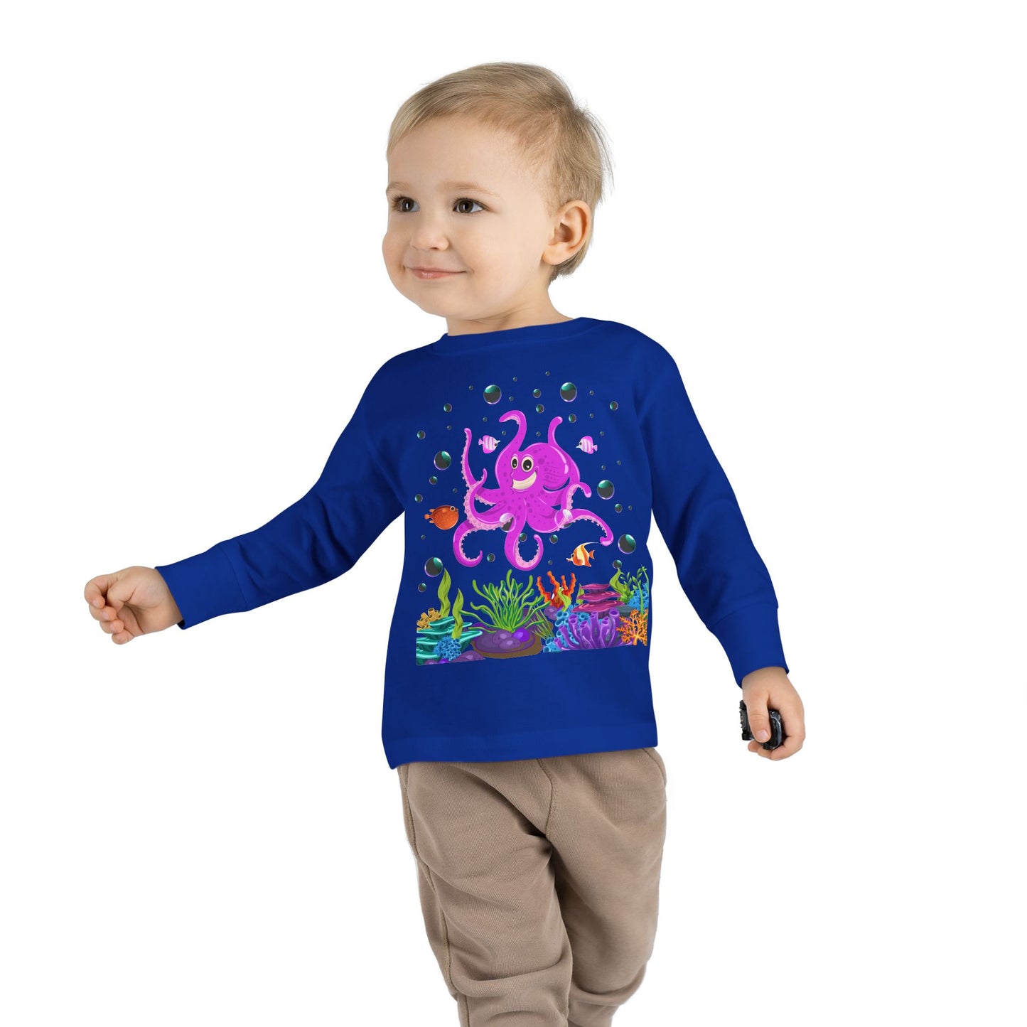 Toddler Long Sleeve Tee Colorful Jellyfish Fun Under the Sea Shirt for Kids