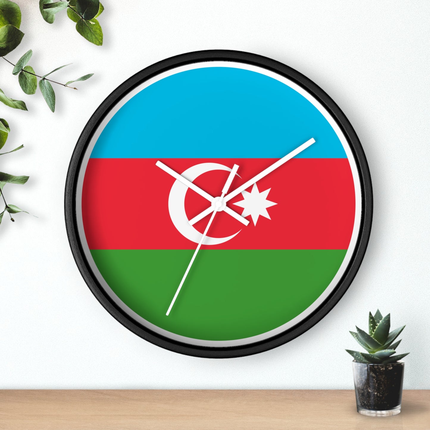 Azerbaijani Flag Wall Clock - Stylish Timepiece for National Pride