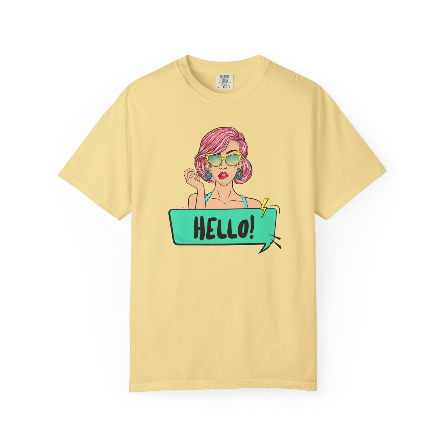 Hello! Retro Vibe Unisex Garment-Dyed T-Shirt