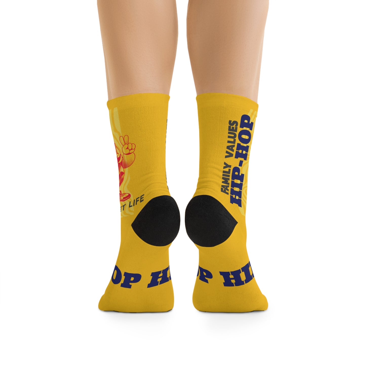 Unisex Hip-Hop Street Life Recycled Poly Socks Urban Style for Music Lovers